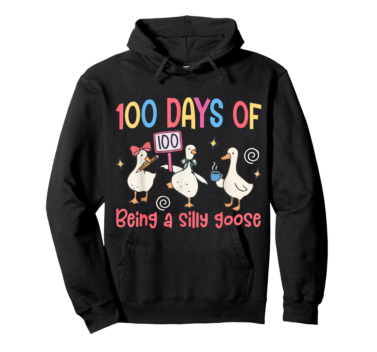 100 Days of School Girls Teacher 100th Day Silly Goose T-Shirt