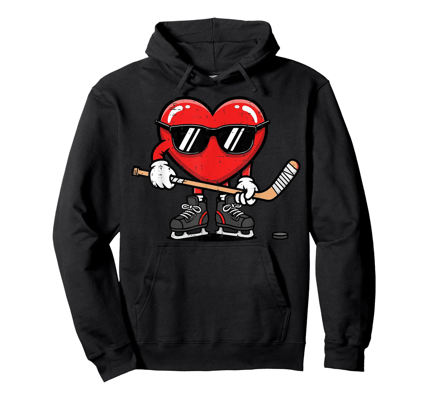 Valentines Day Ice Hockey Heart Boys Kids Youth Men Teen T-Shirt