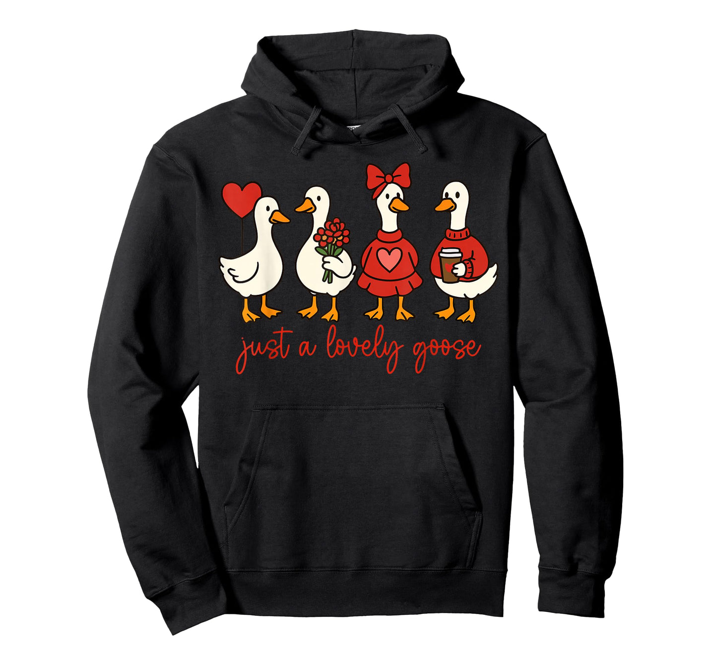 Just A Lovely Goose Cute Pink Silly Goose Valentine's Day T-Shirt