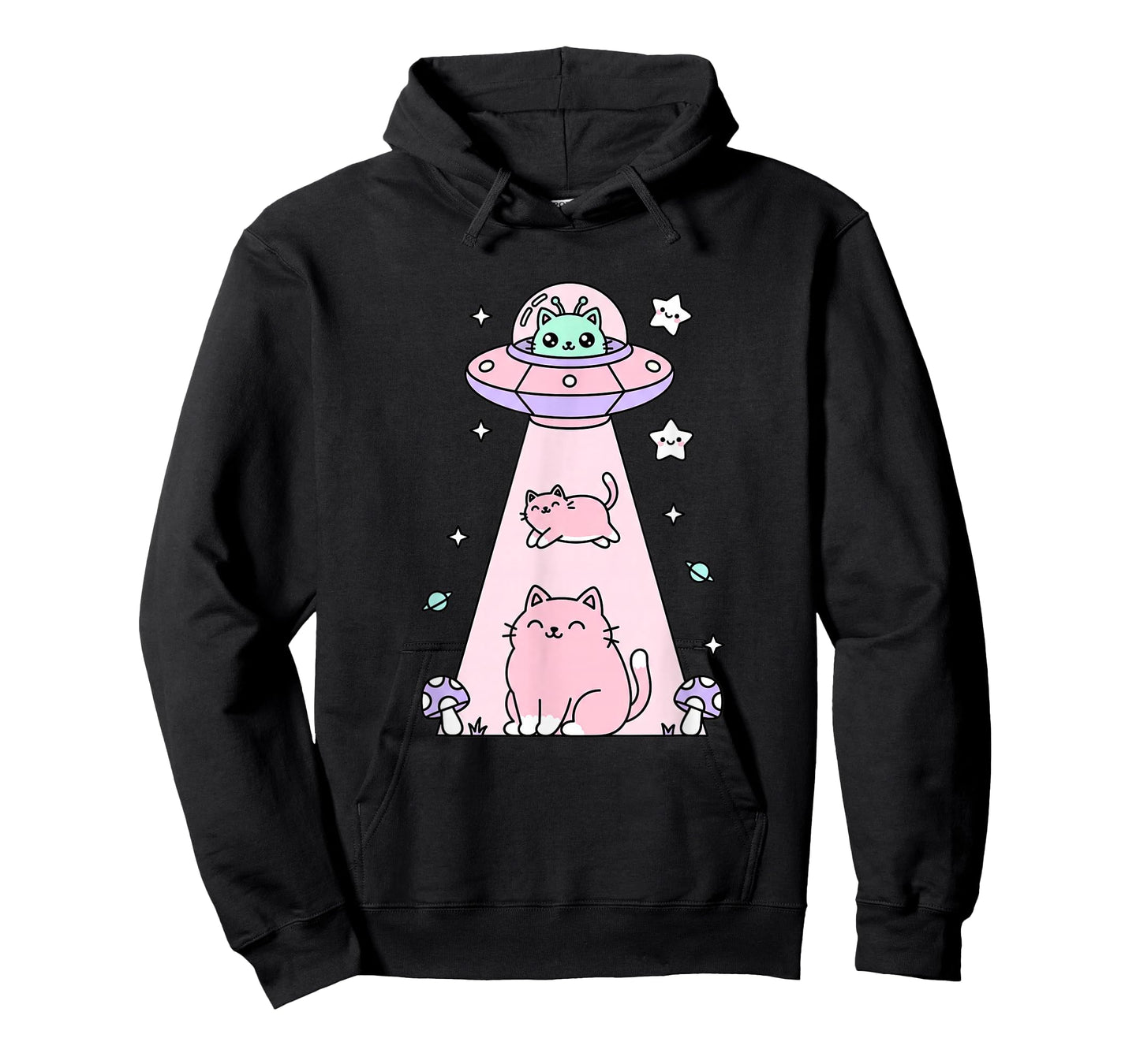 Cat UFO Kawaii Space Cat Art, Cute Alien Cat Cat Lovers T-Shirt