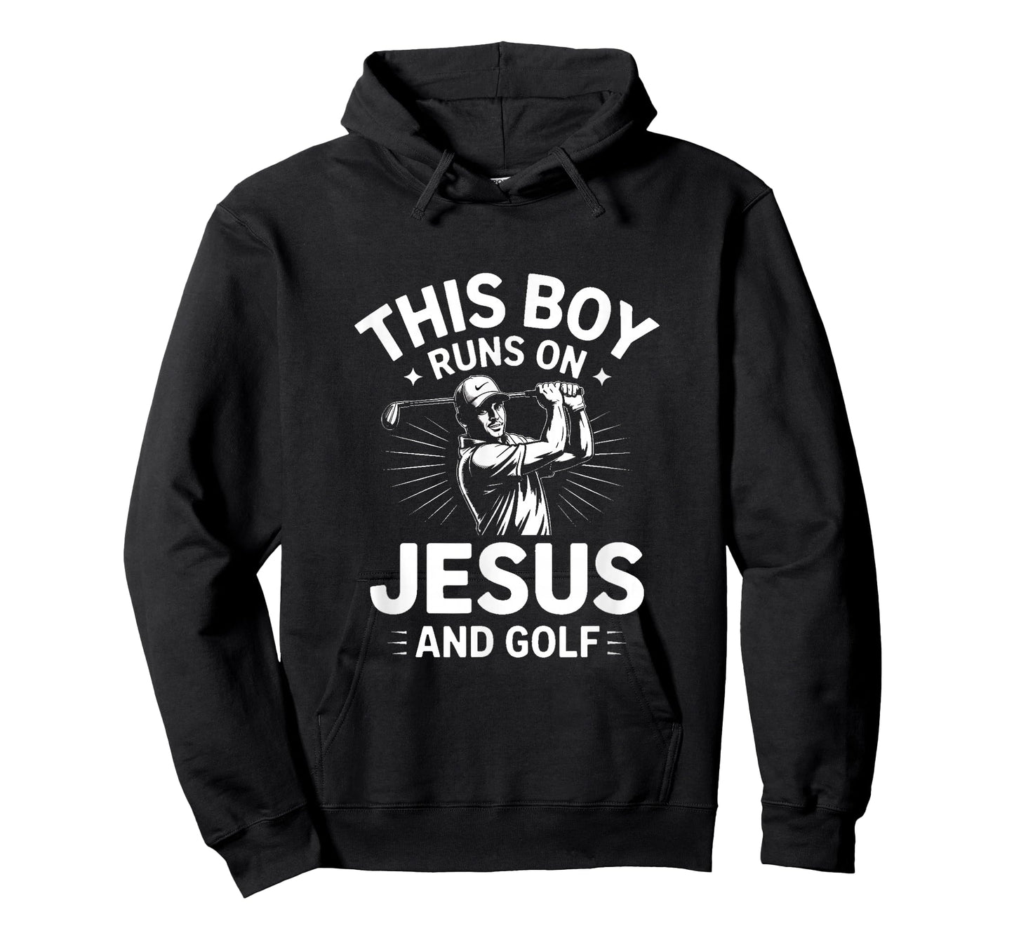 This Boy Runs On Jesus and Golf Christian Golfer T-Shirt