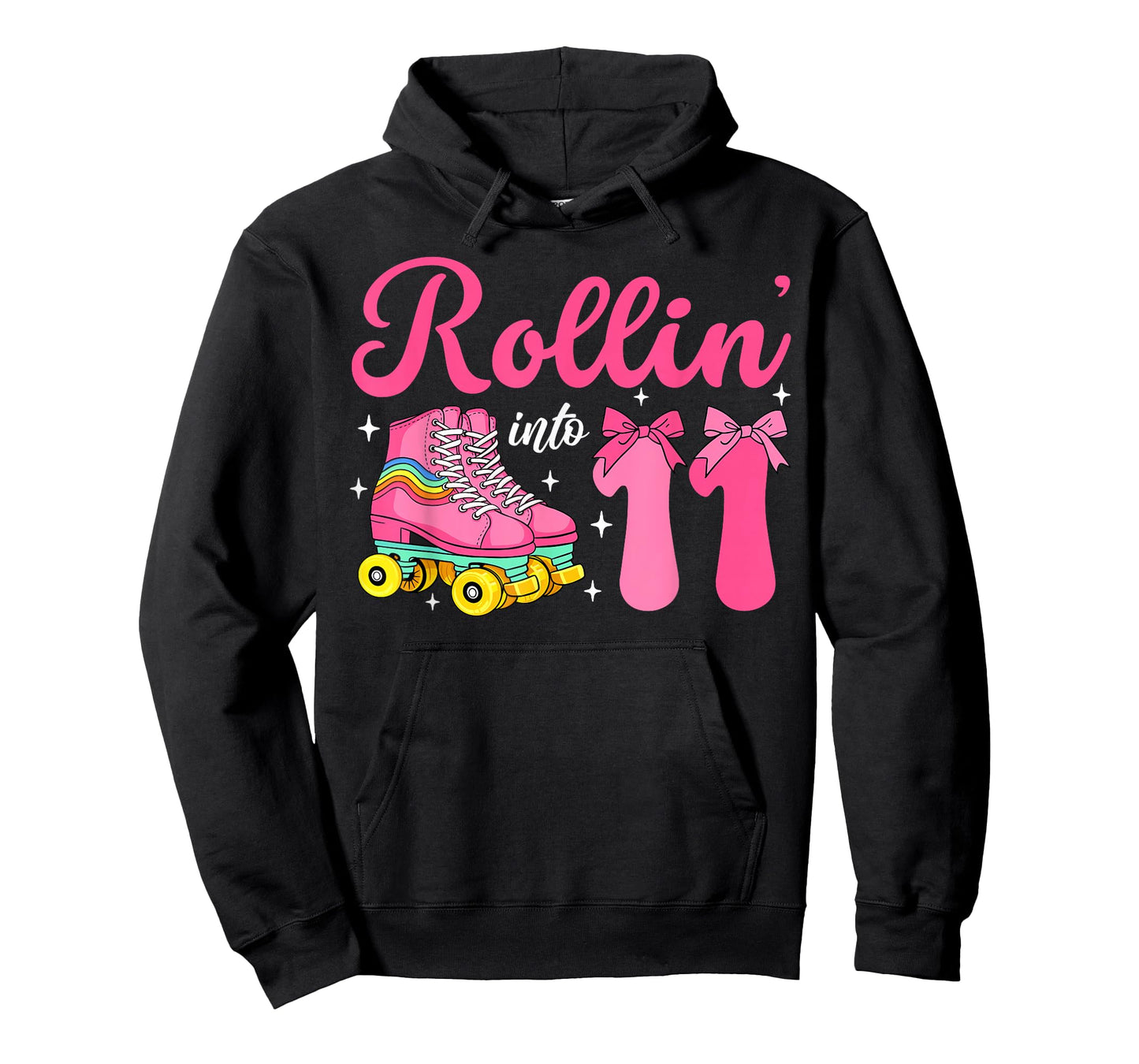 Rolling Into 11 Years Old Roller Skates 11th Birthday Girls T-Shirt
