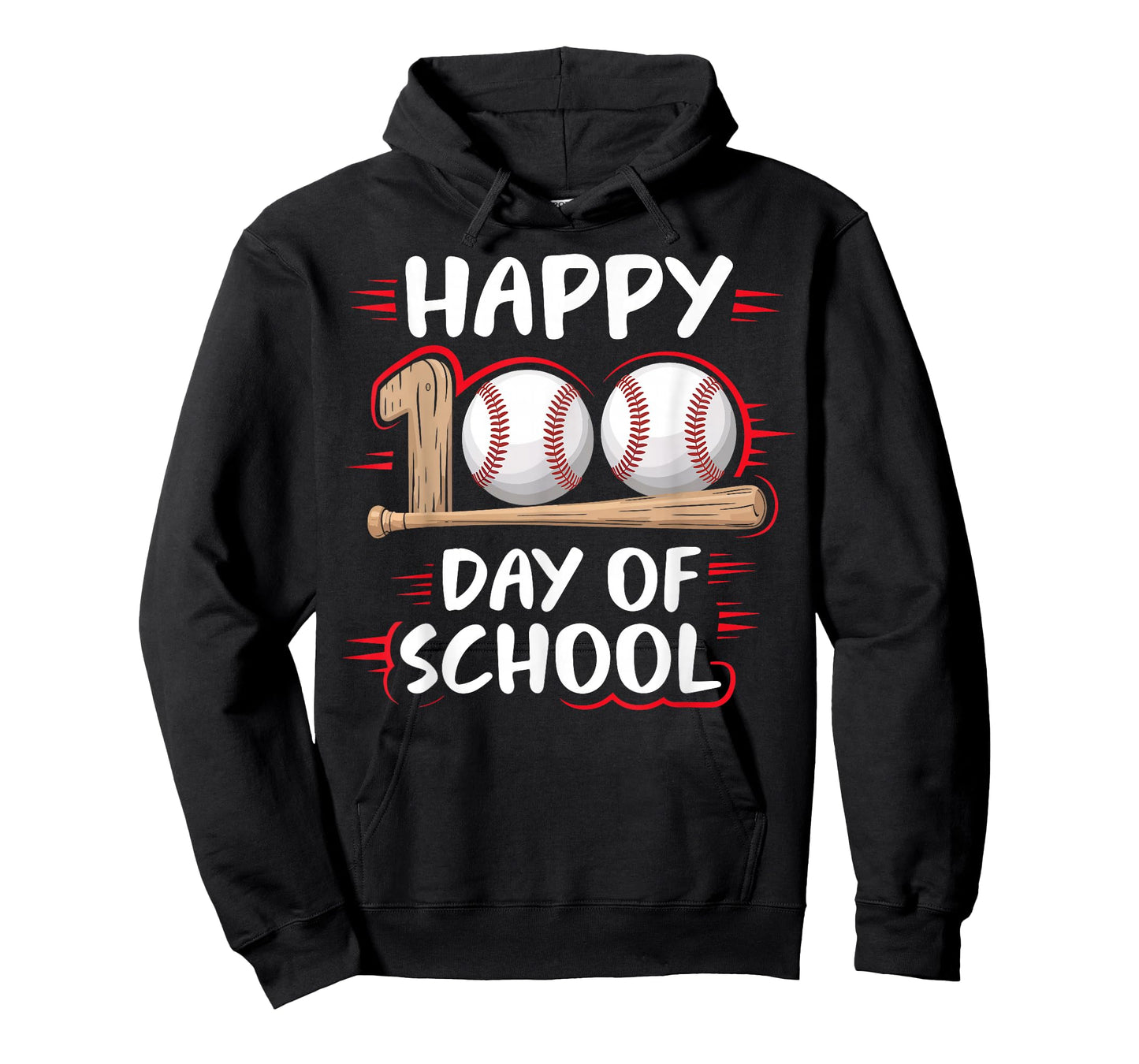 100 Days of School Baseball Theme Kids Teens Boys 100th Day T-Shirt
