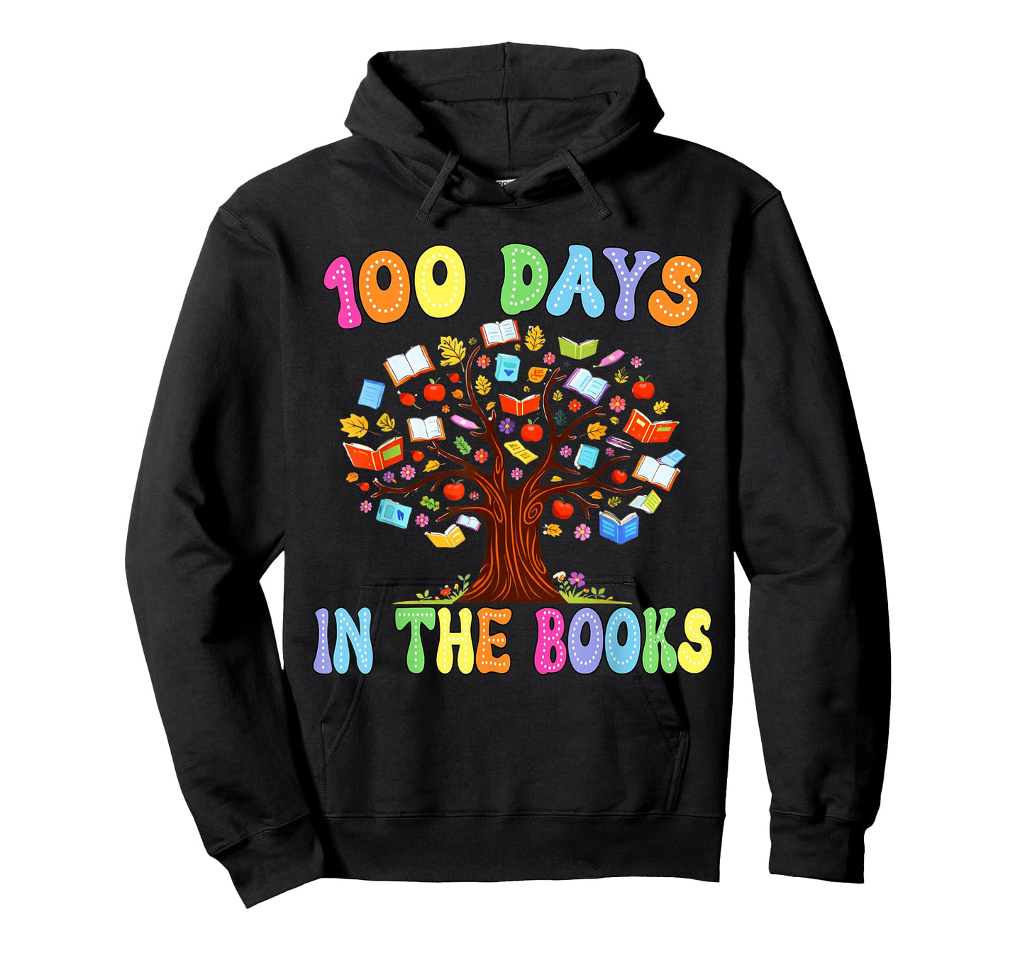 100 Days in The Books Colorful Teacher Tree Design T-Shirt