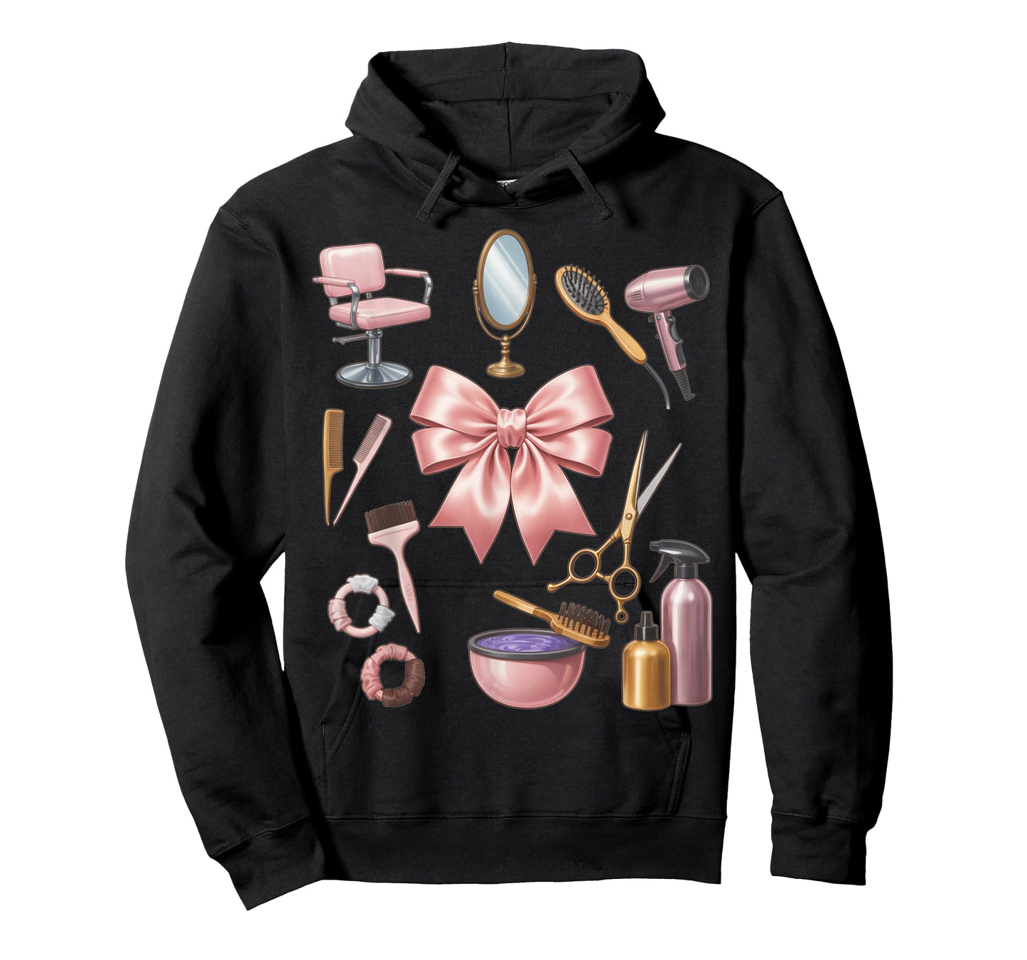 Coquette Ribbon Barber Cosmetology Hair Salon Hairdresser T-Shirt
