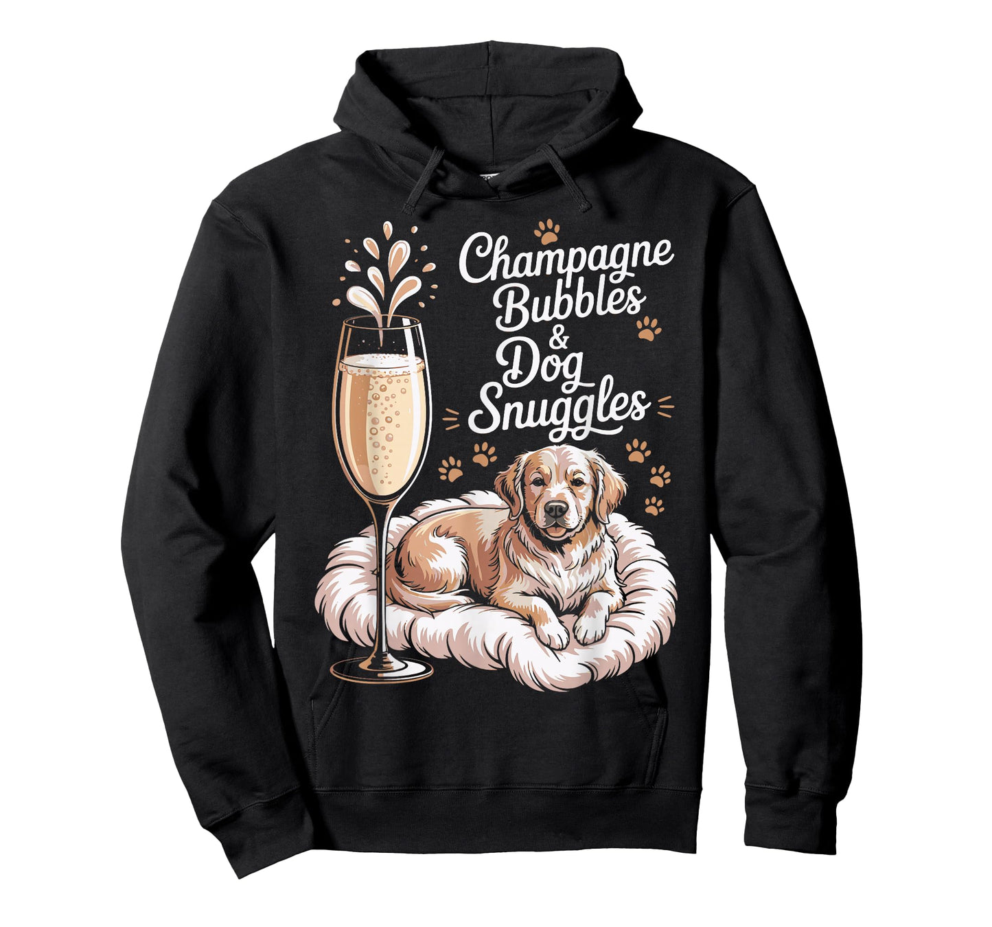 Champagne Bubbles and Dog Snuggles Sparking Wine Champagne T-Shirt