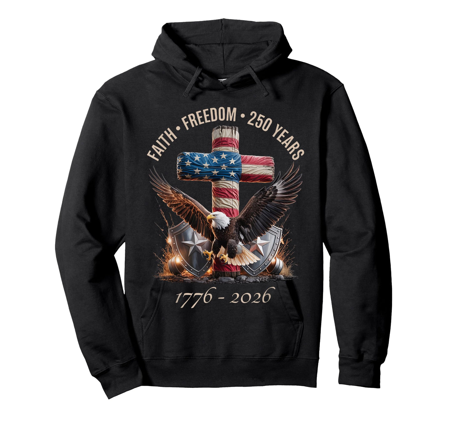 Vintage Faith Freedom 250 Years 1776-2026 Independence USA T-Shirt