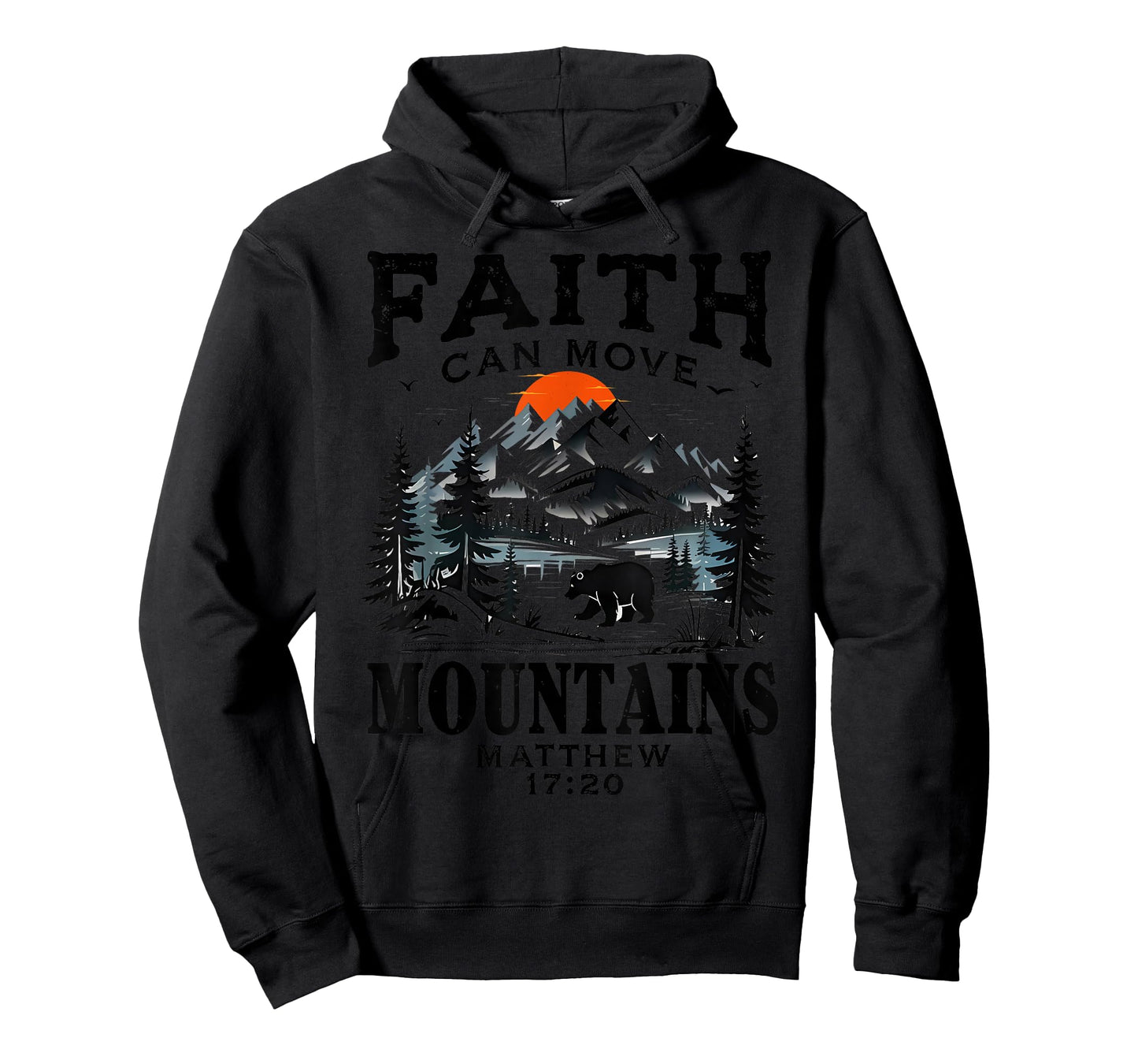 Faith Can Move Mountains Religious Christian Sunset Camping T-Shirt