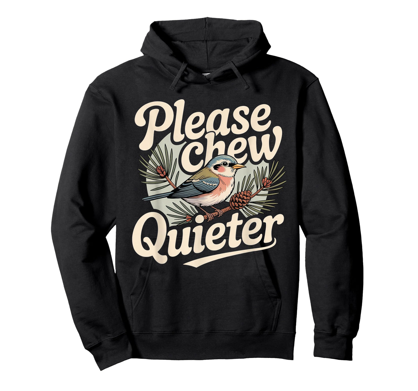 Please Chew Quieter Christmas Funny Bird Nature T-Shirt