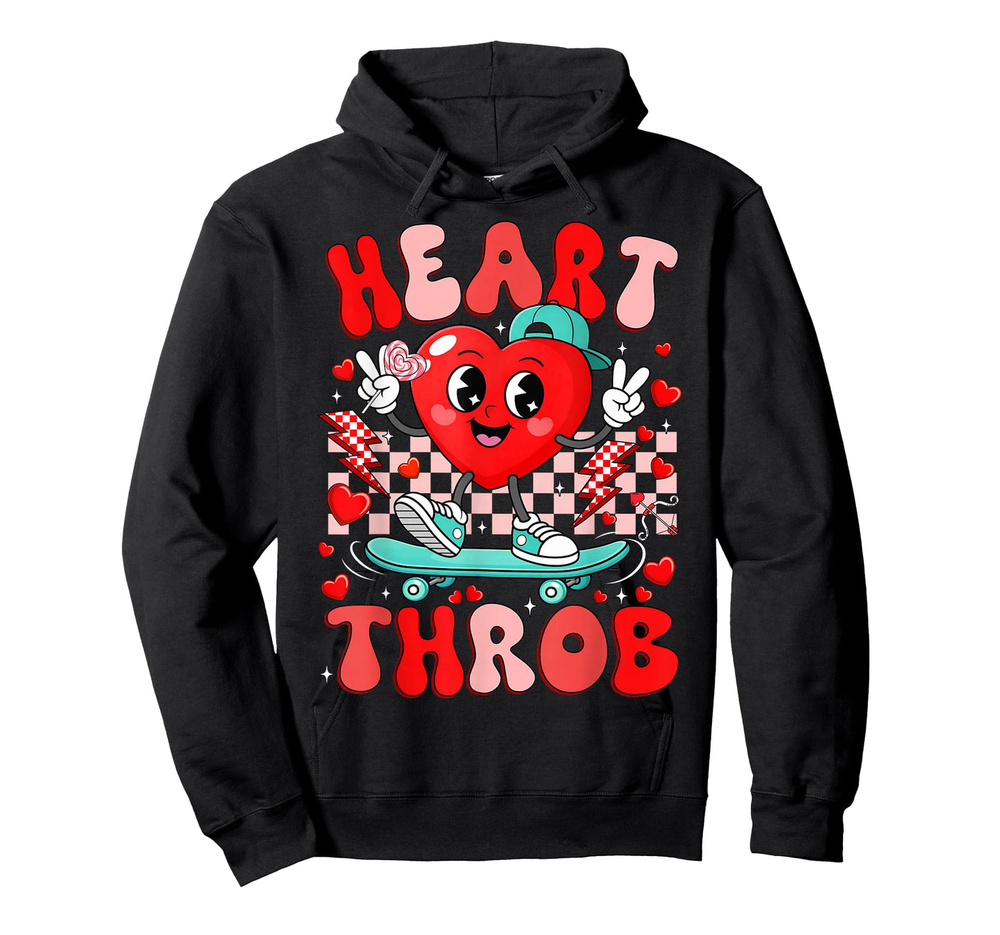 Retro Groovy Heart Throb Valentine Day Cute Toddler Boy Kid T-Shirt