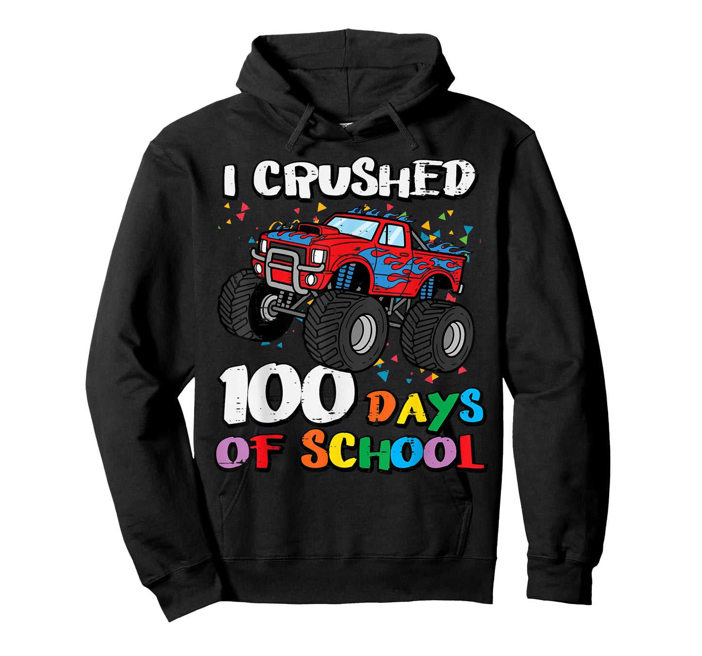100 Days of School Monster Truck 100th Day Toddler Boys Kids T-Shirt