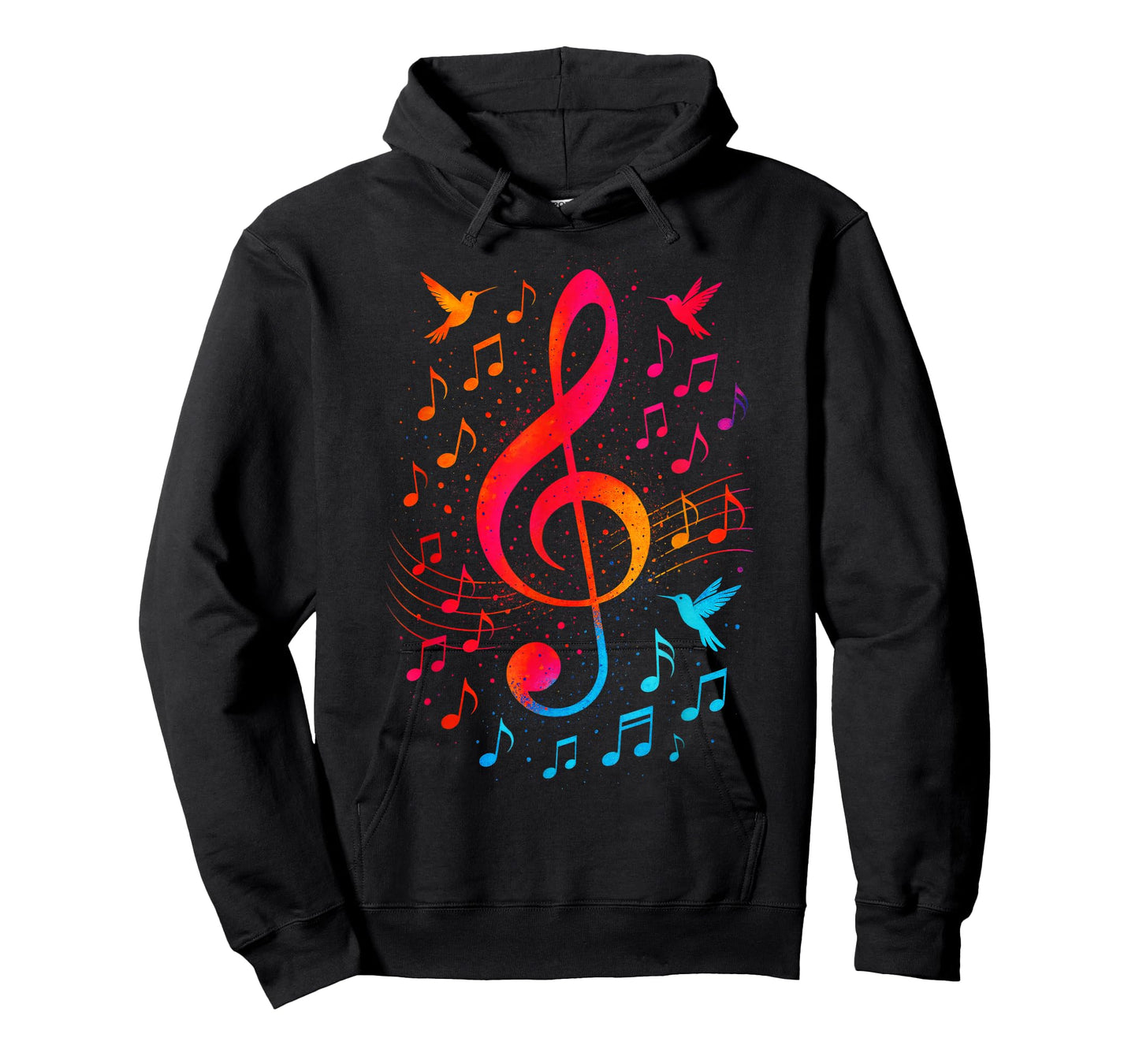 Treble Clef Art - Music Notes Bird Design T-Shirt