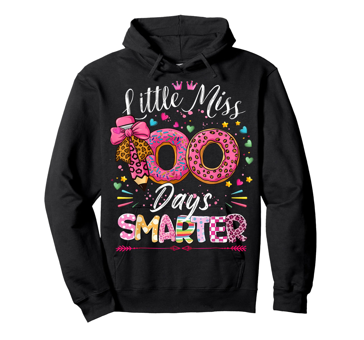 Little Miss 100 Days Smarter Kids Girls 100th Day of School T-Shirt