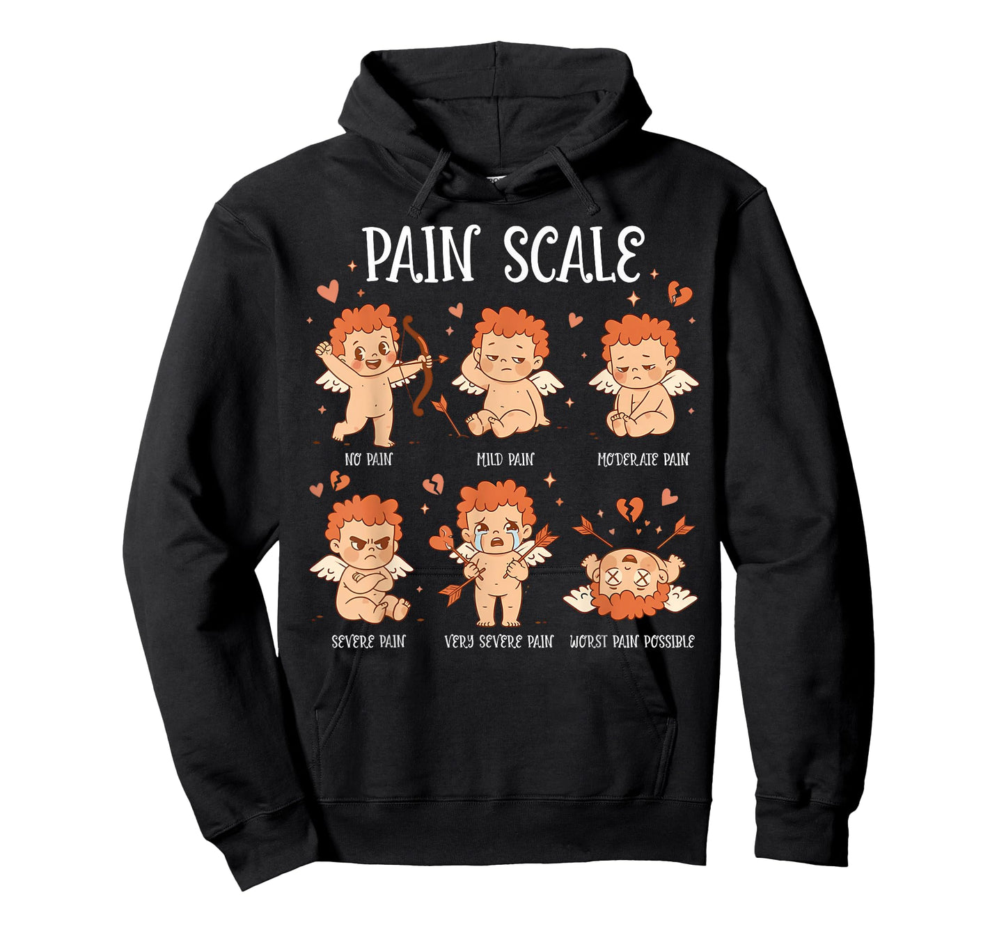 Pain Scale Cupid Pain Assessment Trauma Nurse Valentine Day T-Shirt