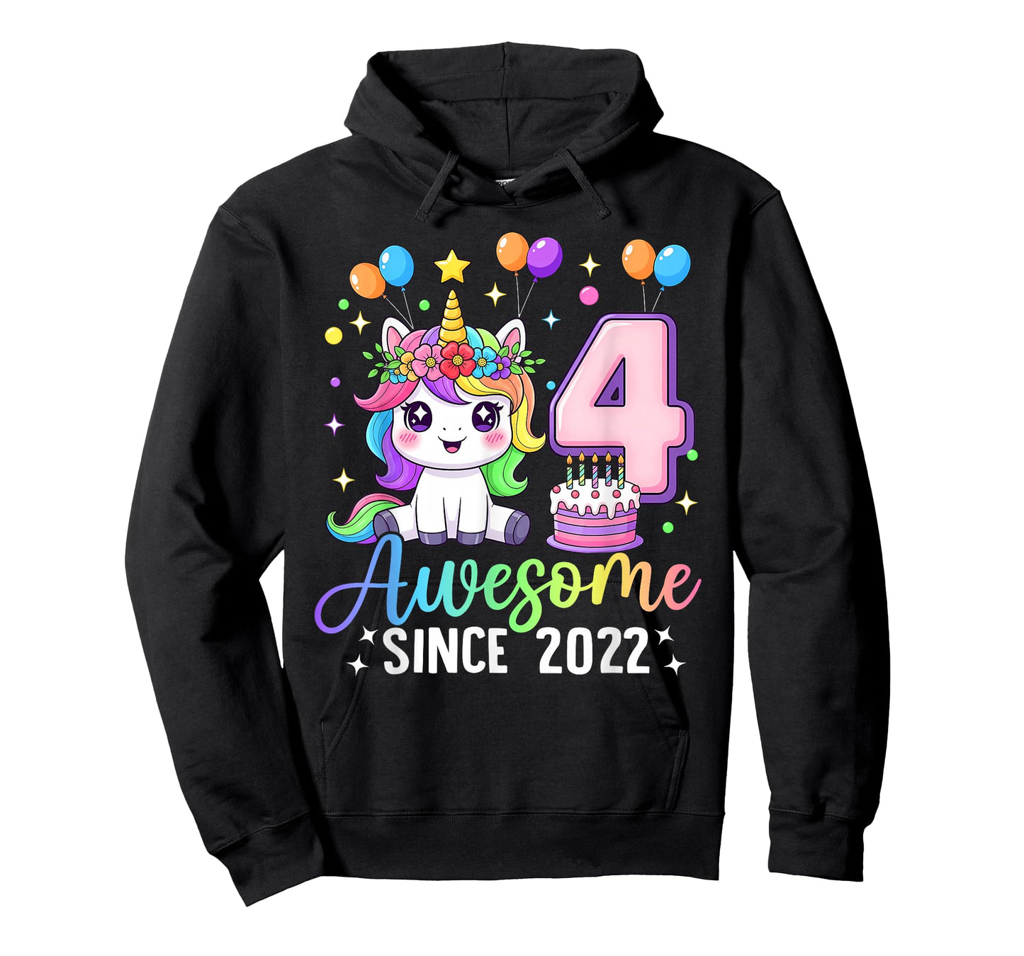 Unicorn 4th Birthday 4 Year Old Unicorn Party Birthday Girl T-Shirt