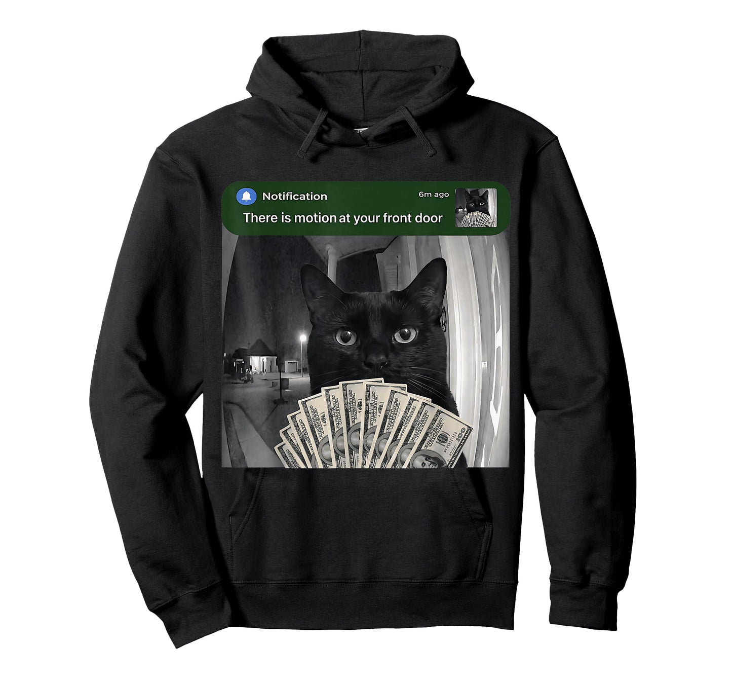 There is Motion At Your Front Door Funny Cat Meme Humor T-Shirt