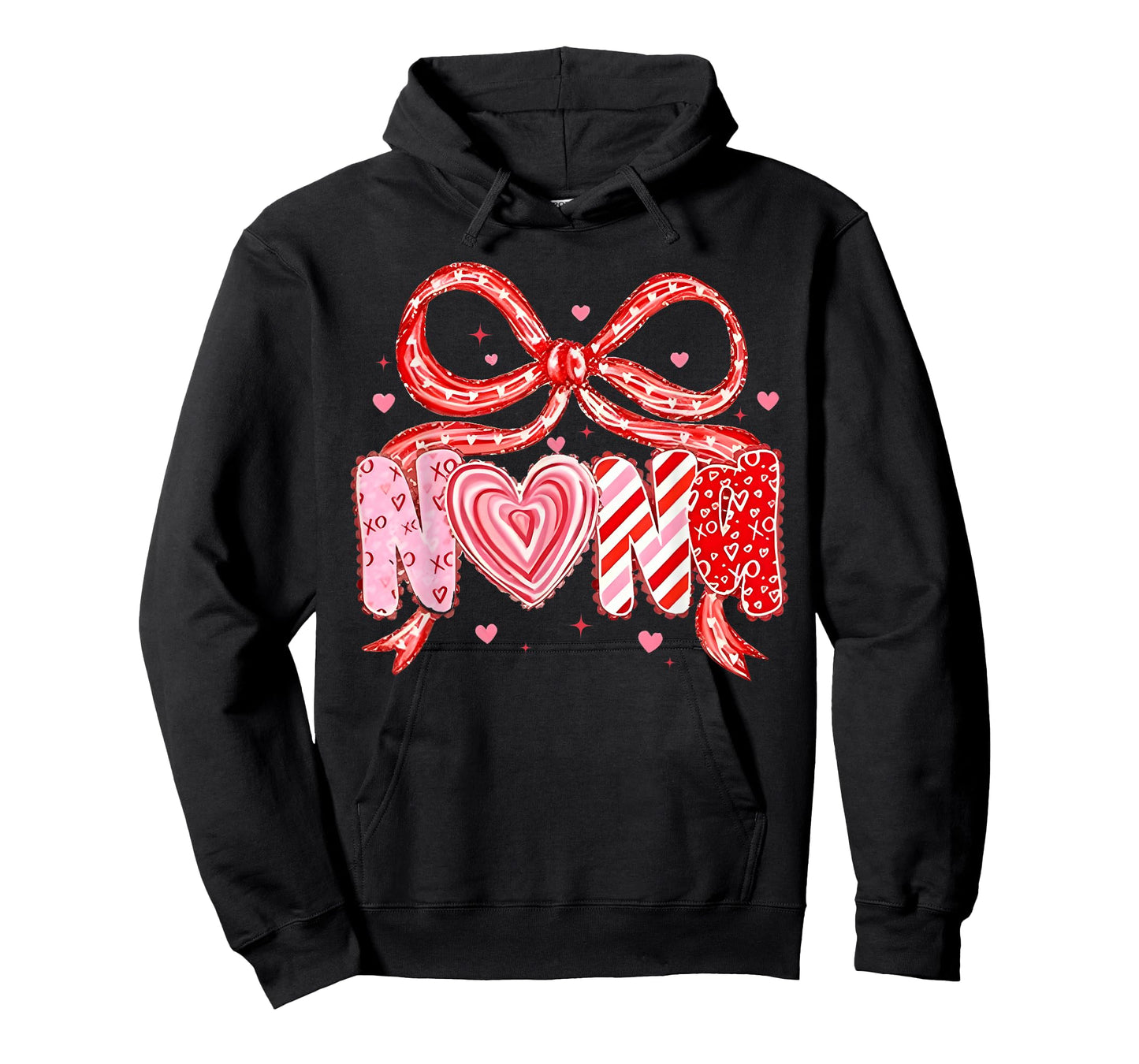 Valentine Nana Coquette Bow Heart Mom Mother Women T-Shirt