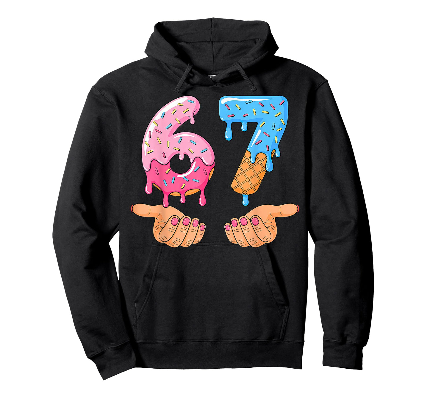 Six Seven Ice Cream Drip 67 Hands Meme 6 7 T-Shirt