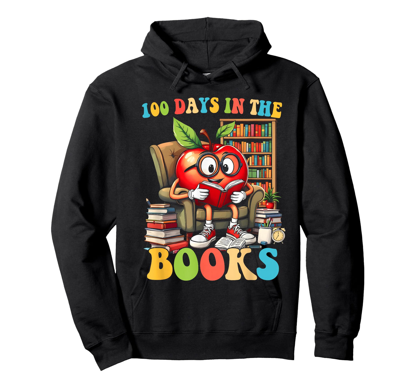 100 Days in The Books Reading Teacher 100th Day of School T-Shirt