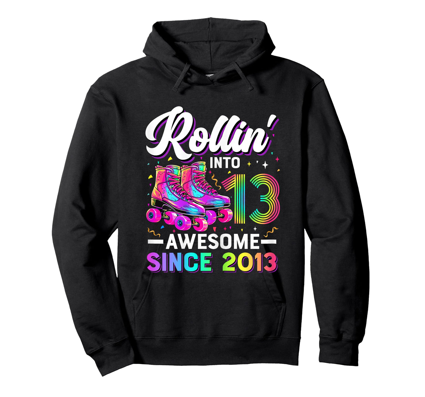 13th Birthday Shirt Girl 13 Year Old Roller Skate Skating T-Shirt