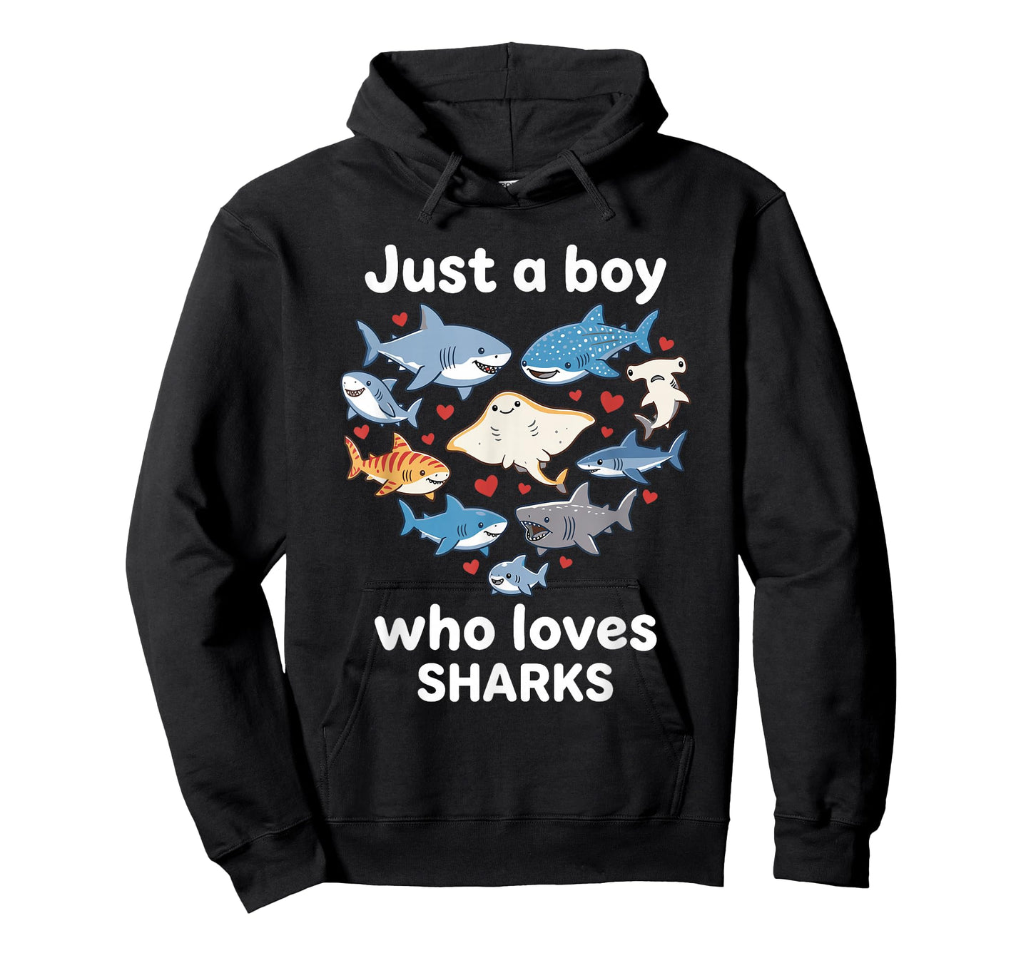 Just a Boy Who Loves Sharks Heart Shark Lover Kids Girl Boys T-Shirt