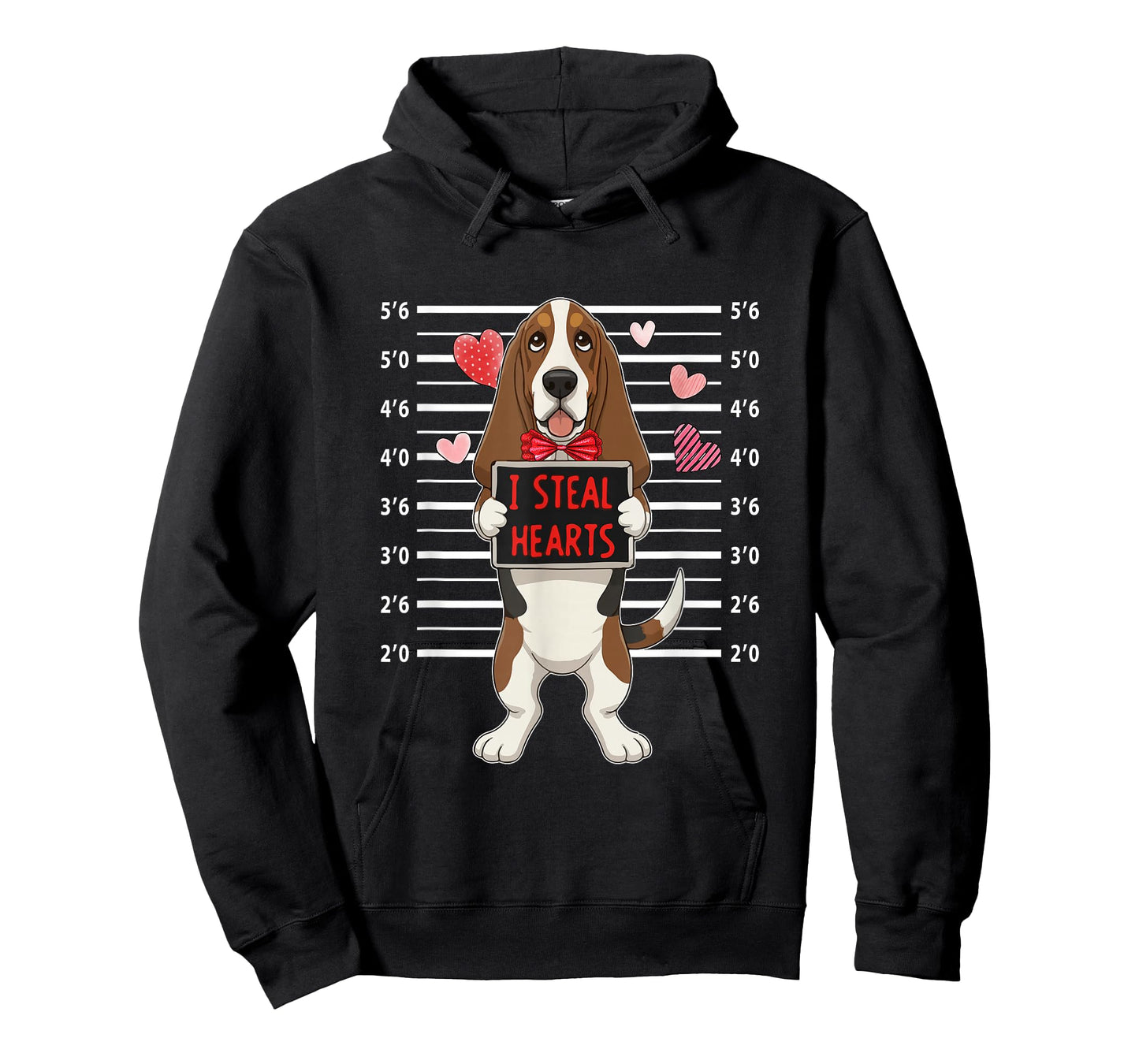 I Steal Cute Hearts Valentine's Day Basset Hound Lover Owner T-Shirt