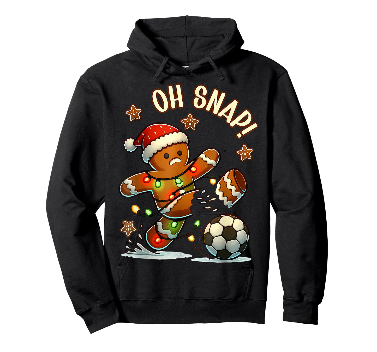 Oh Snap Gingerbread Soccer Xmas Light Holiday T-Shirt