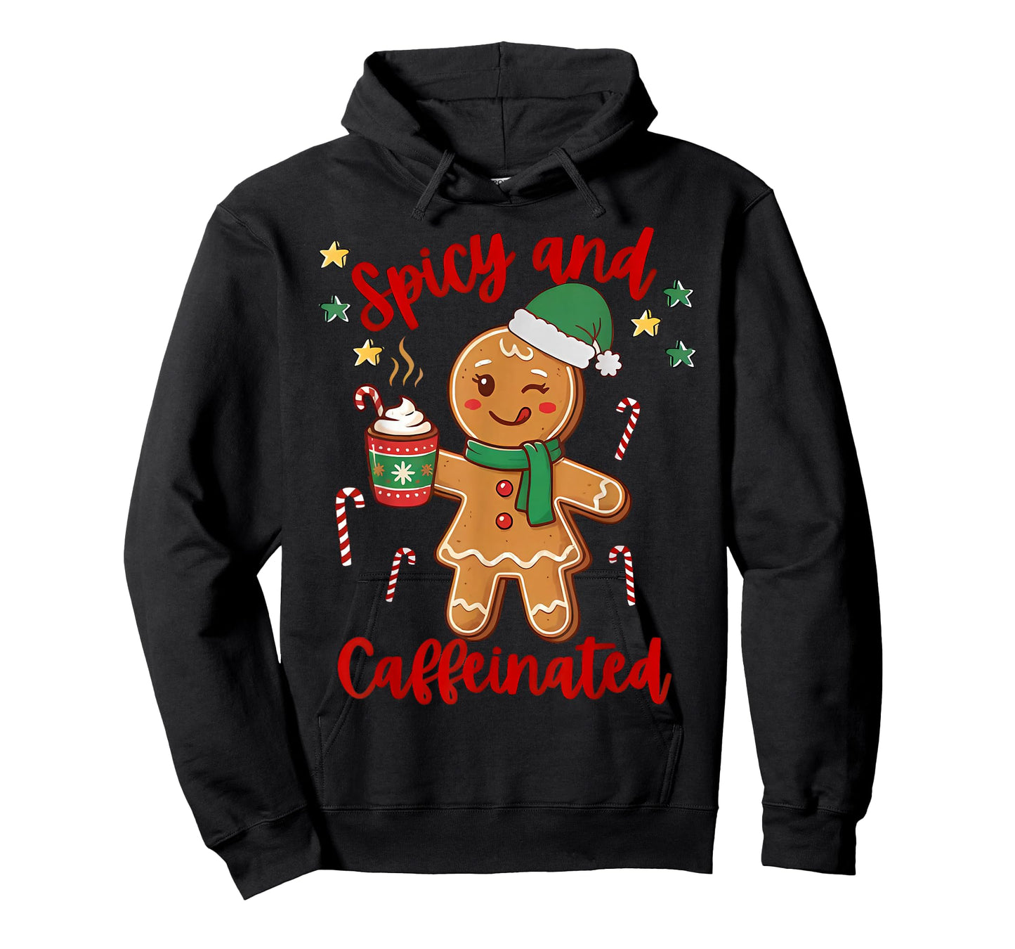 Spicy and Caffeinated Gingerbread Coffee Christmas Holiday T-Shirt