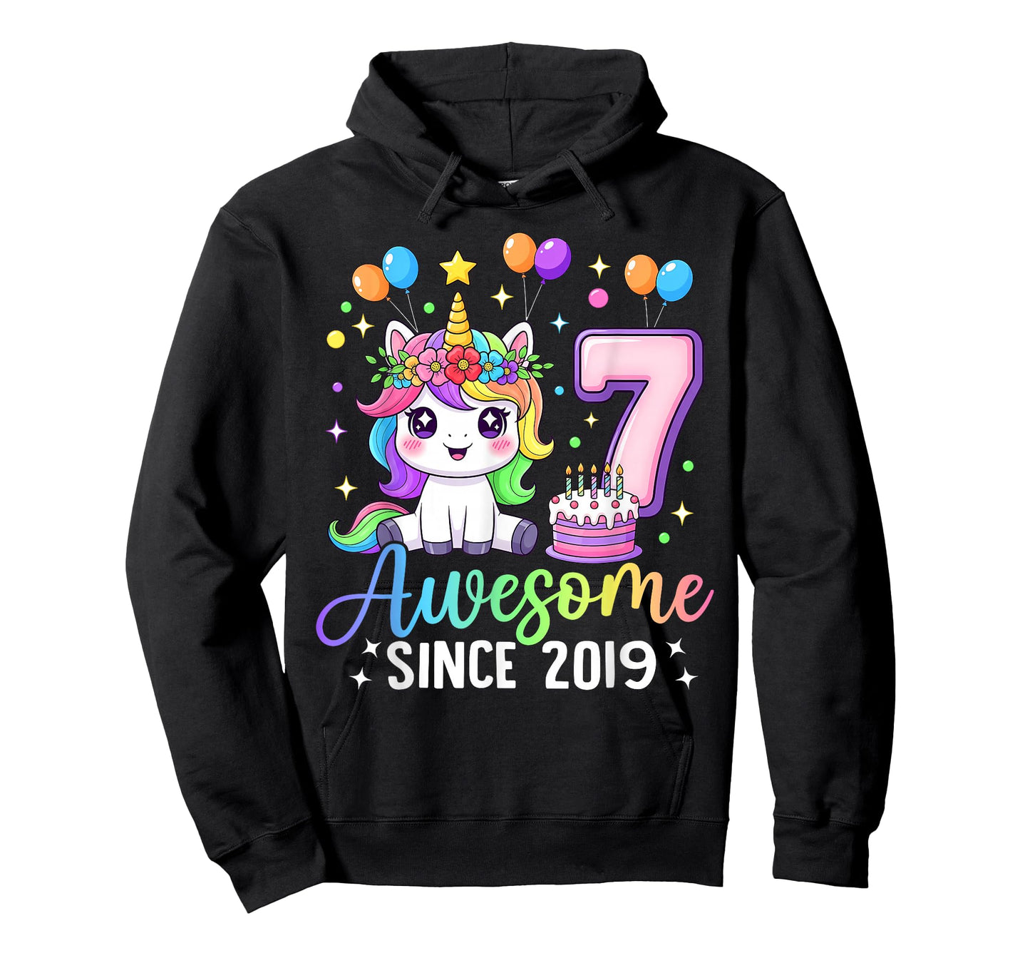 Unicorn 7th Birthday 7 Year Old Unicorn Party Birthday Girl T-Shirt