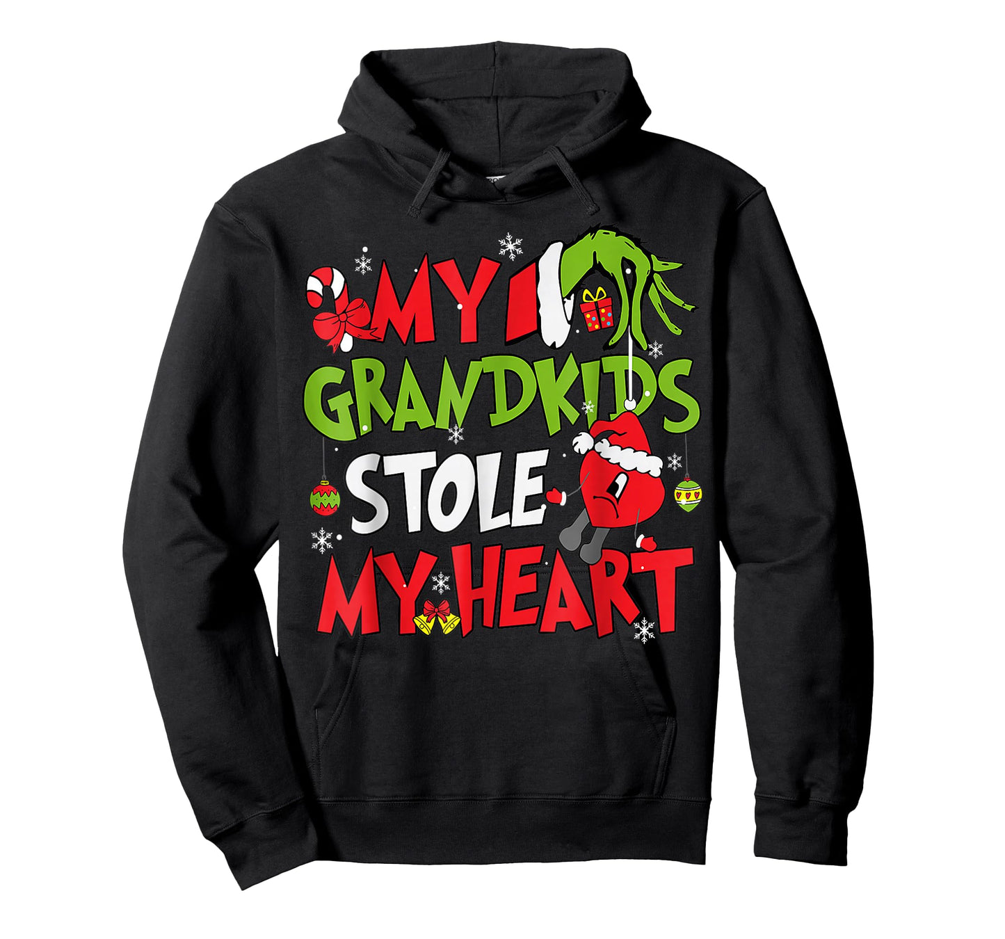 My Grandkids Stole My Heart Christmas Xmas Family Matching T-Shirt