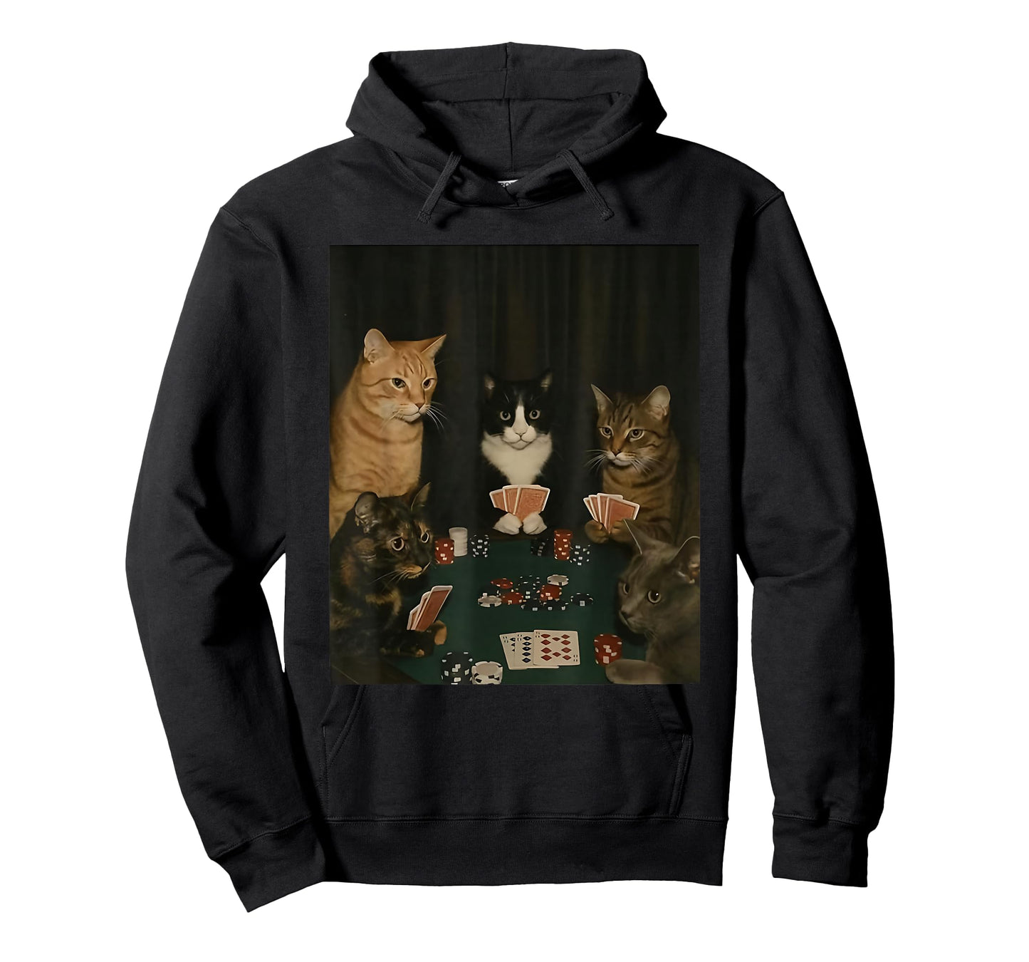 Retro Funny Cats Playing Poker Meme Graphic T-Shirt
