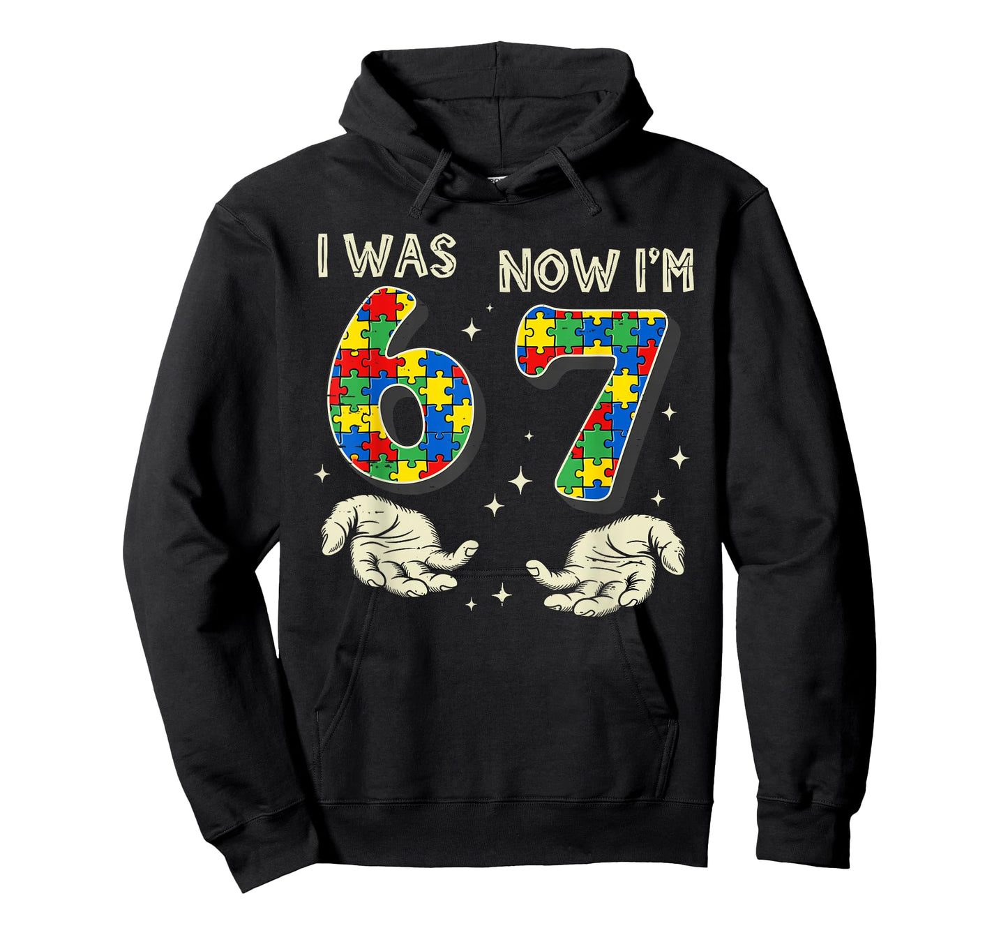 I was 6 Now I'm 7 Year Old Birthday Autism 67 for Kids Boys T-Shirt