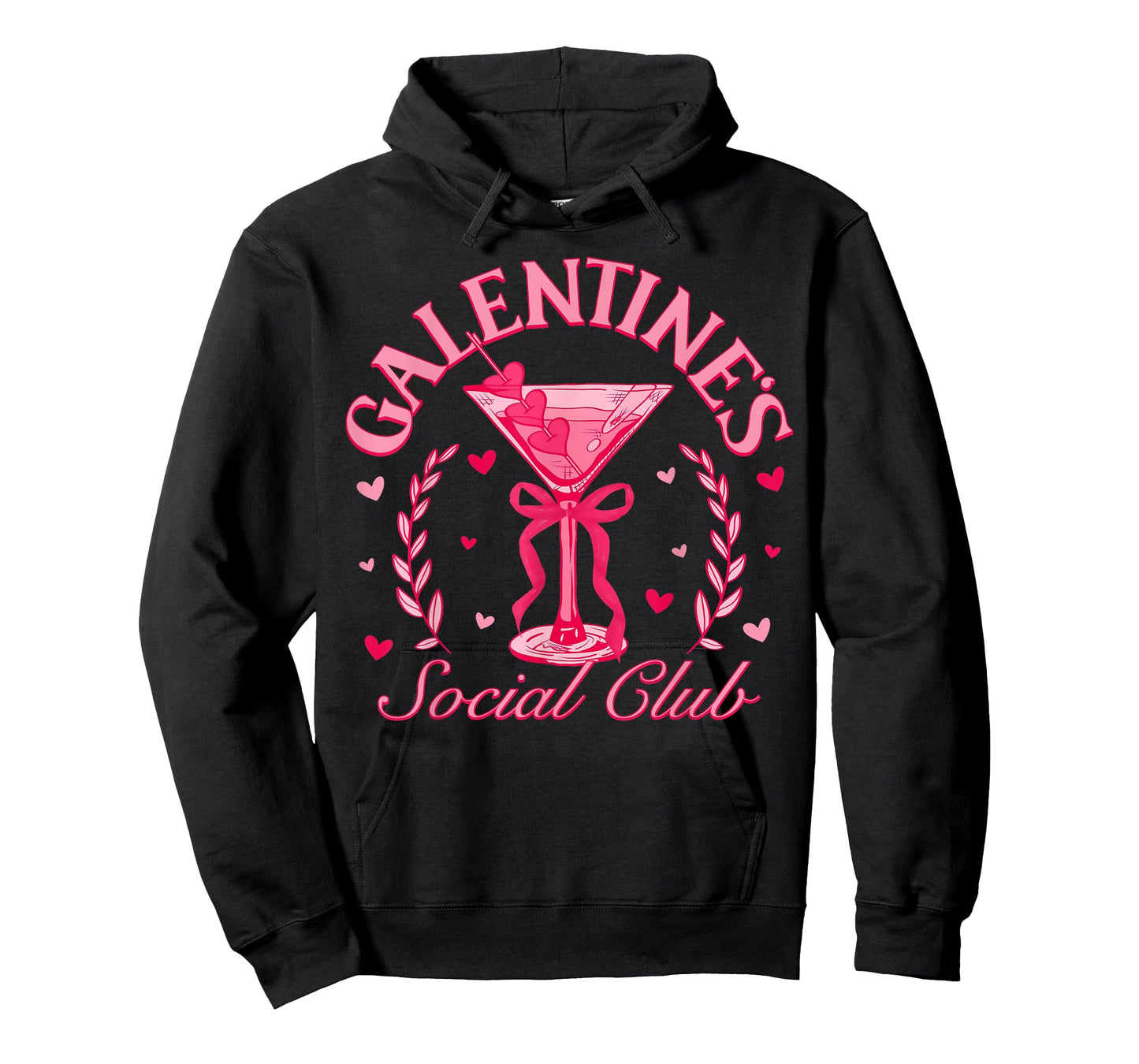 Galentine's Social Club Pink Coquette Martini Bow Valentine T-Shirt