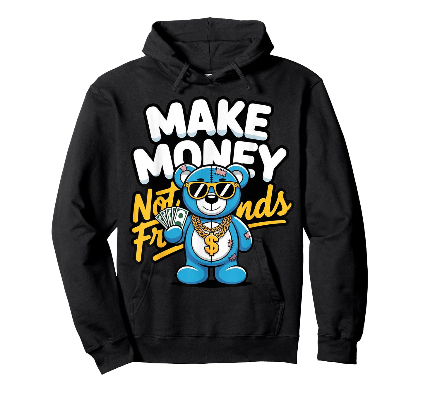 Streetwear Retro Matching Gamma Blue Make Money Not Friends T-Shirt