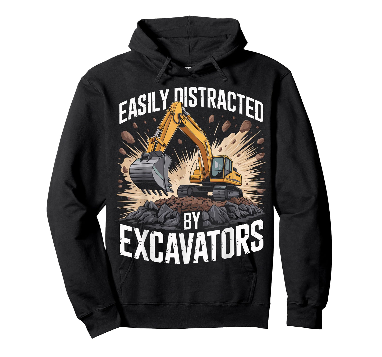 Easily Distracted by Excavators Construction Worker Mechanic T-Shirt
