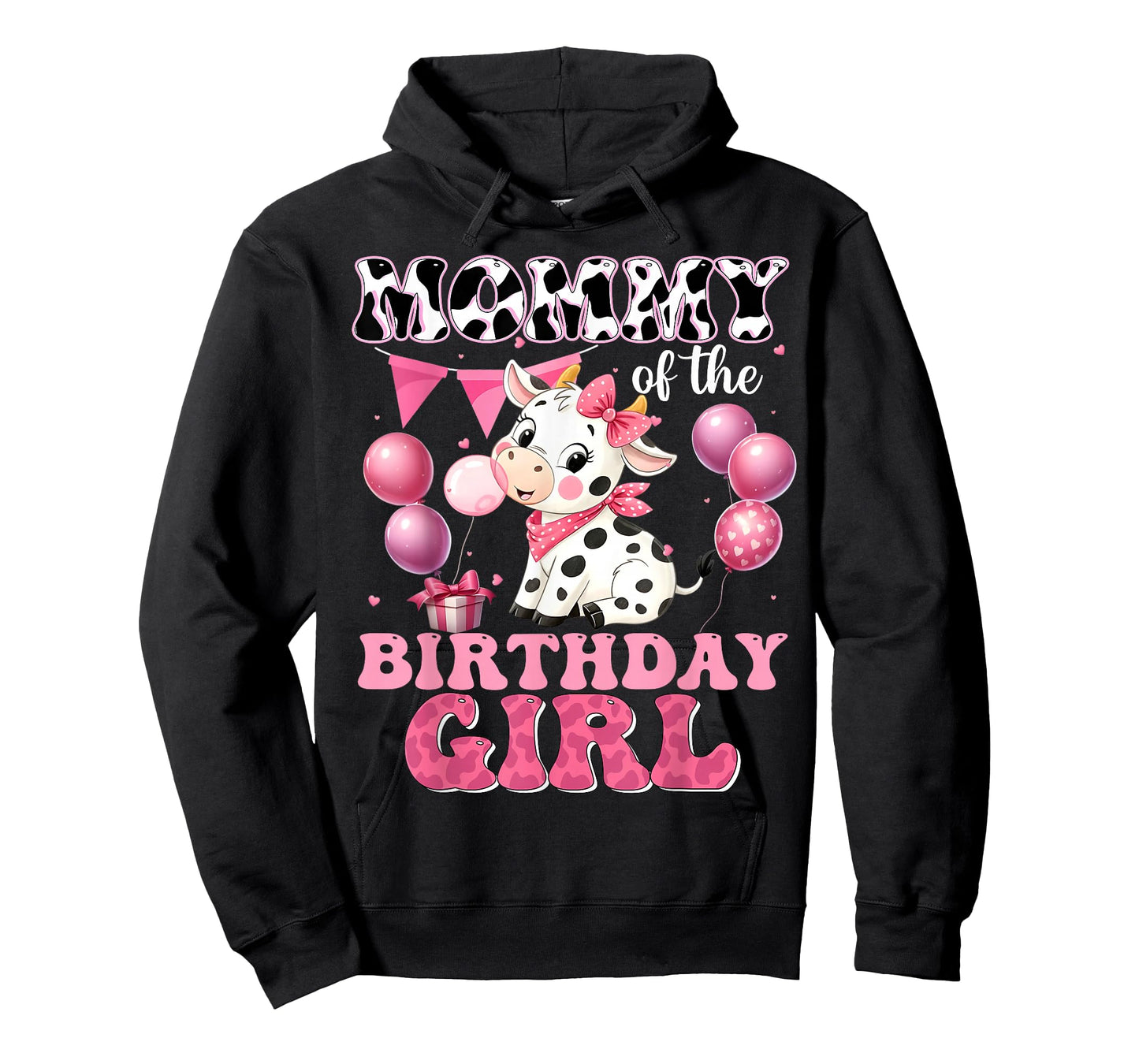 Mommy of The Birthday Girl Cute Farm Cow Family Matching T-Shirt