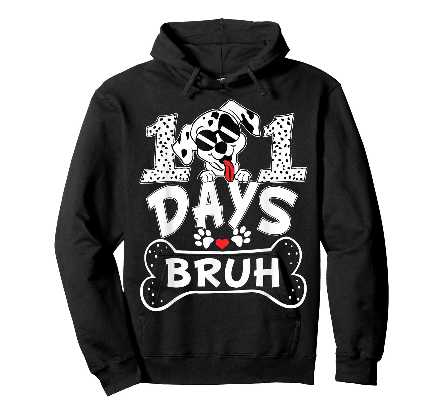 Bruh 100 Days of School Dalmatian Dog Boys Kids 100th Days T-Shirt