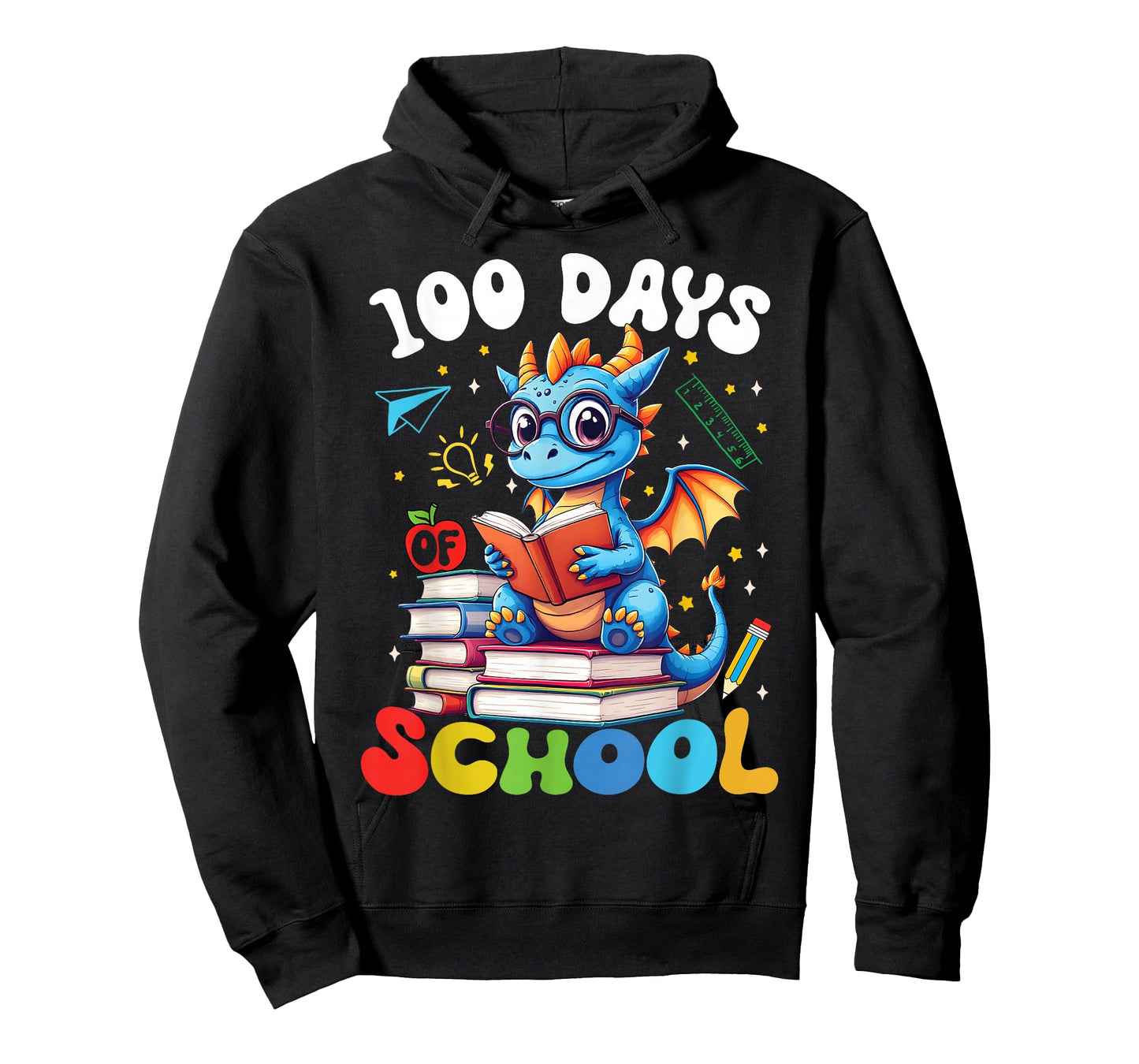 100 Days of School Dragon Reading 100th Day Boys Girls Kids T-Shirt