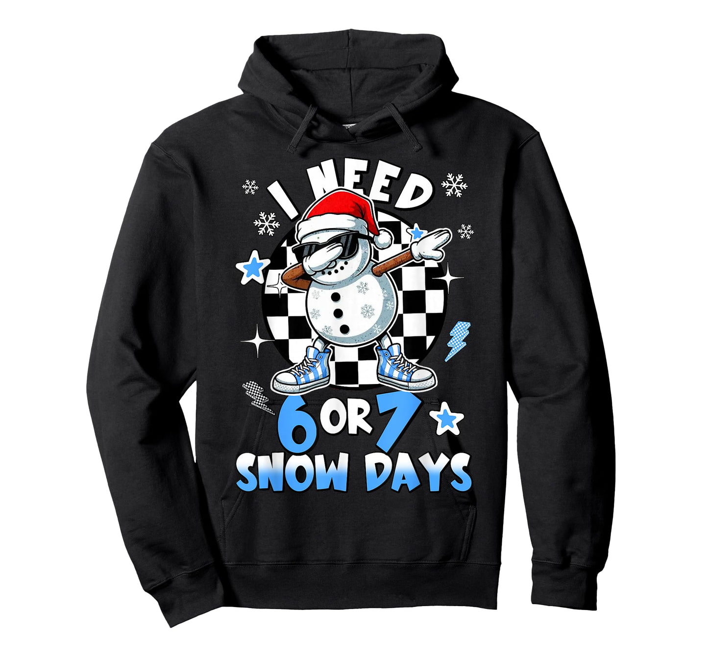 I Need 6 7 Snow Days Funny Snowman Dabbing Snowy Day Winter T-Shirt