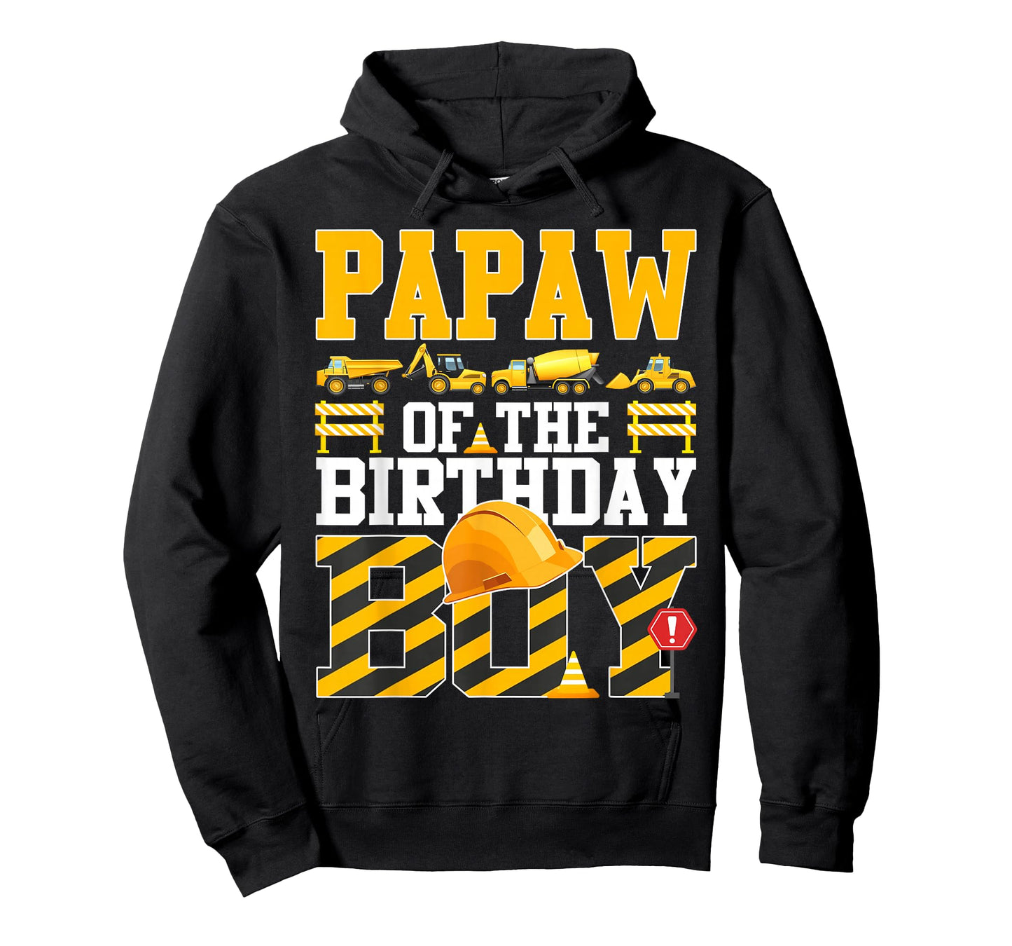 Papaw of The Birthday Boy Construction Excavator Family T-Shirt