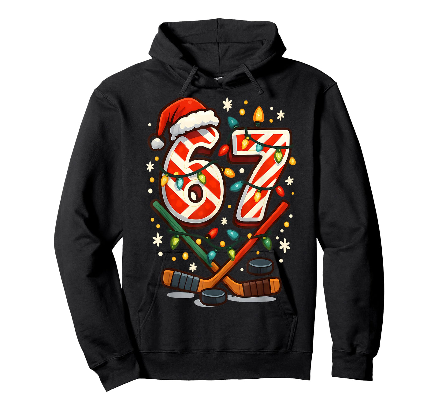 Funny Six Seven Christmas Ice Hockey T-Shirt