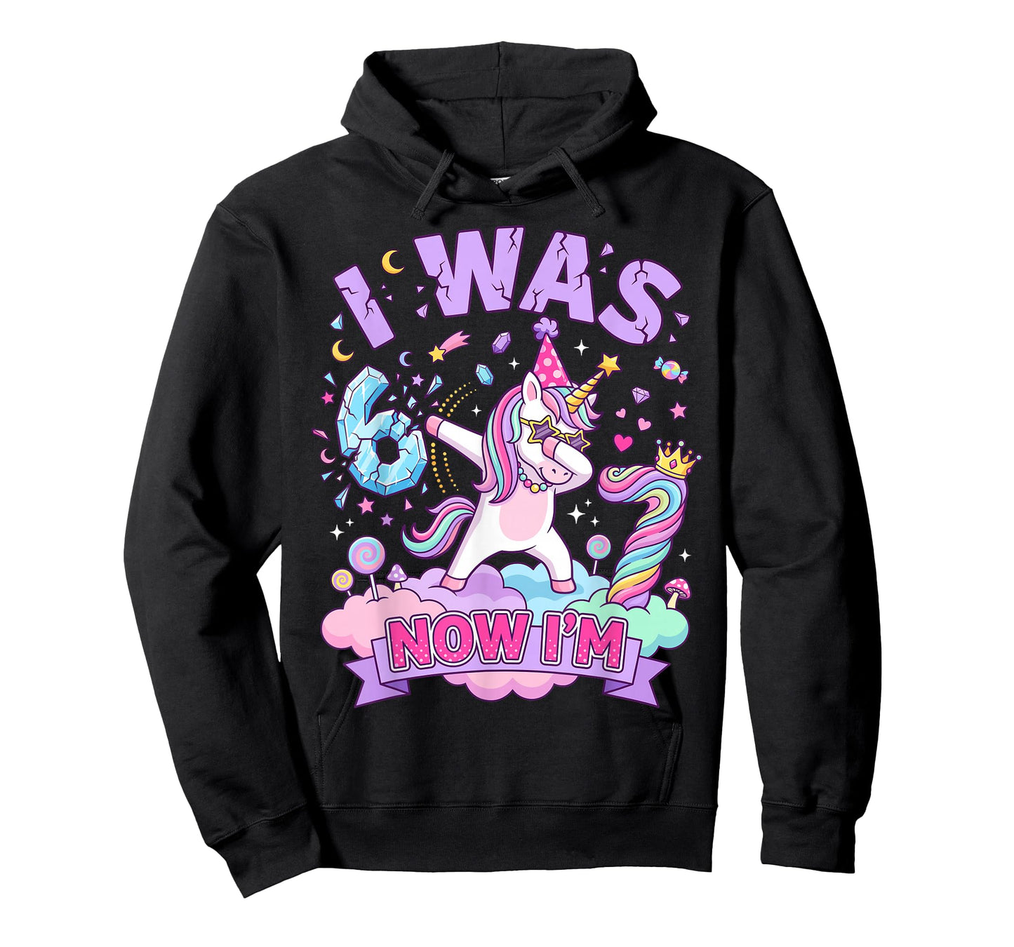 I was 6 Now I'm 7 Unicorn Girl 6 7 Birthday T-Shirt