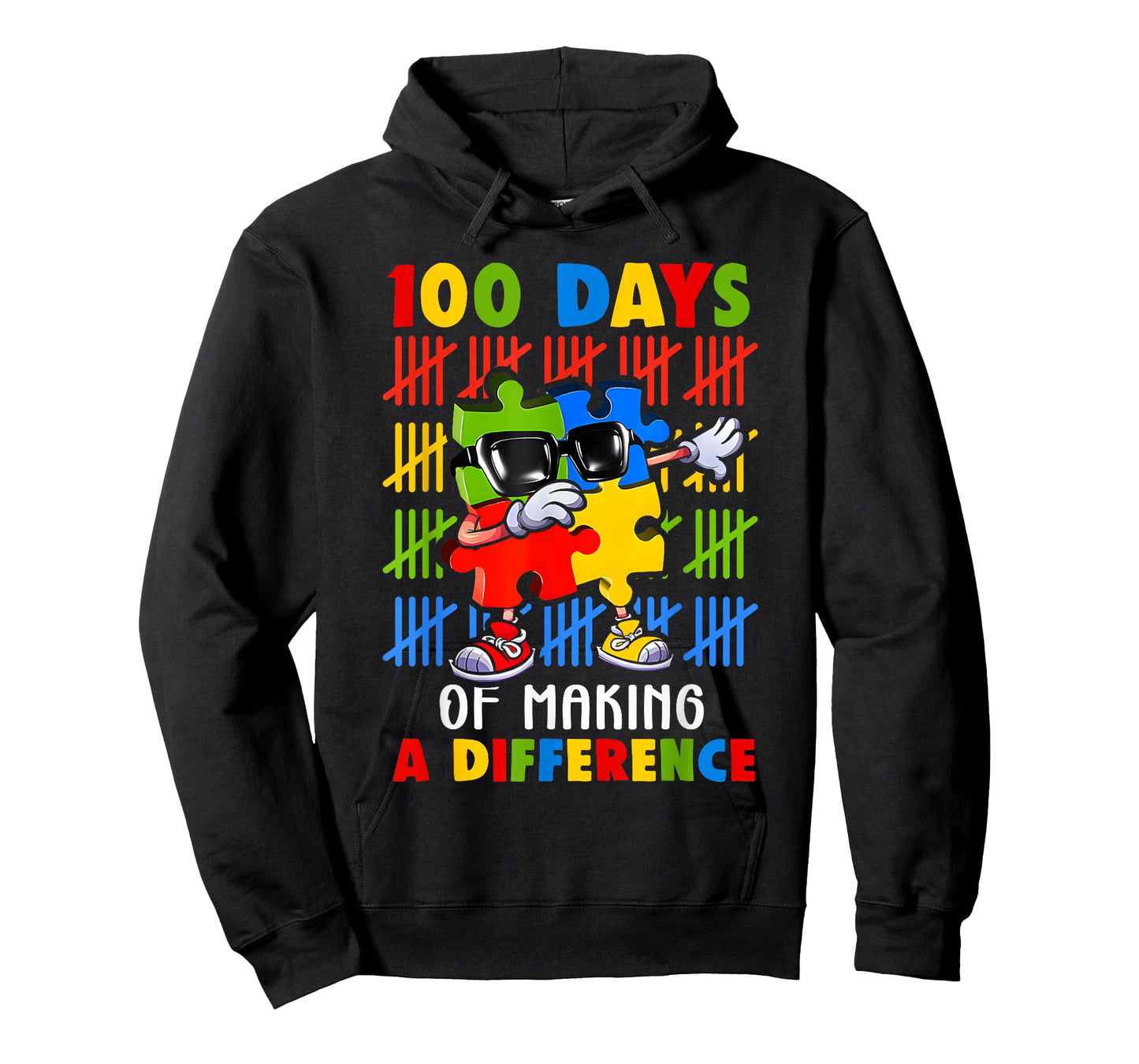 100 Days of Difference Autism Awareness 100th Day of School T-Shirt