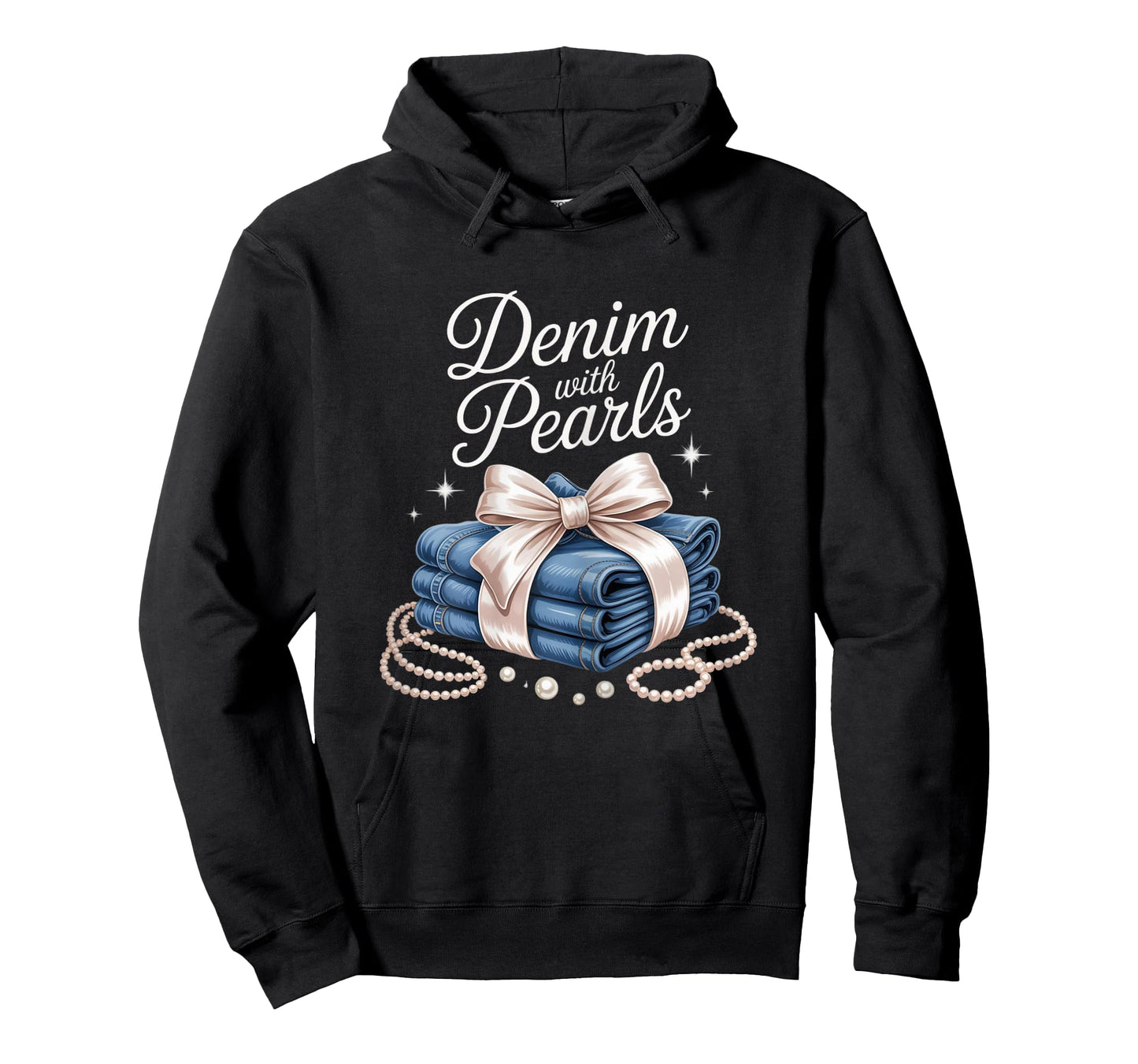 Denim with Pearls Mother’s Day Outfit for Stylish Women T-Shirt