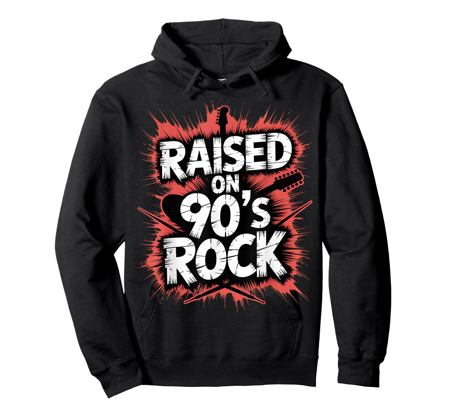 Raised On 90s Rock Retro Rocker Grunge Music Splatter T-Shirt