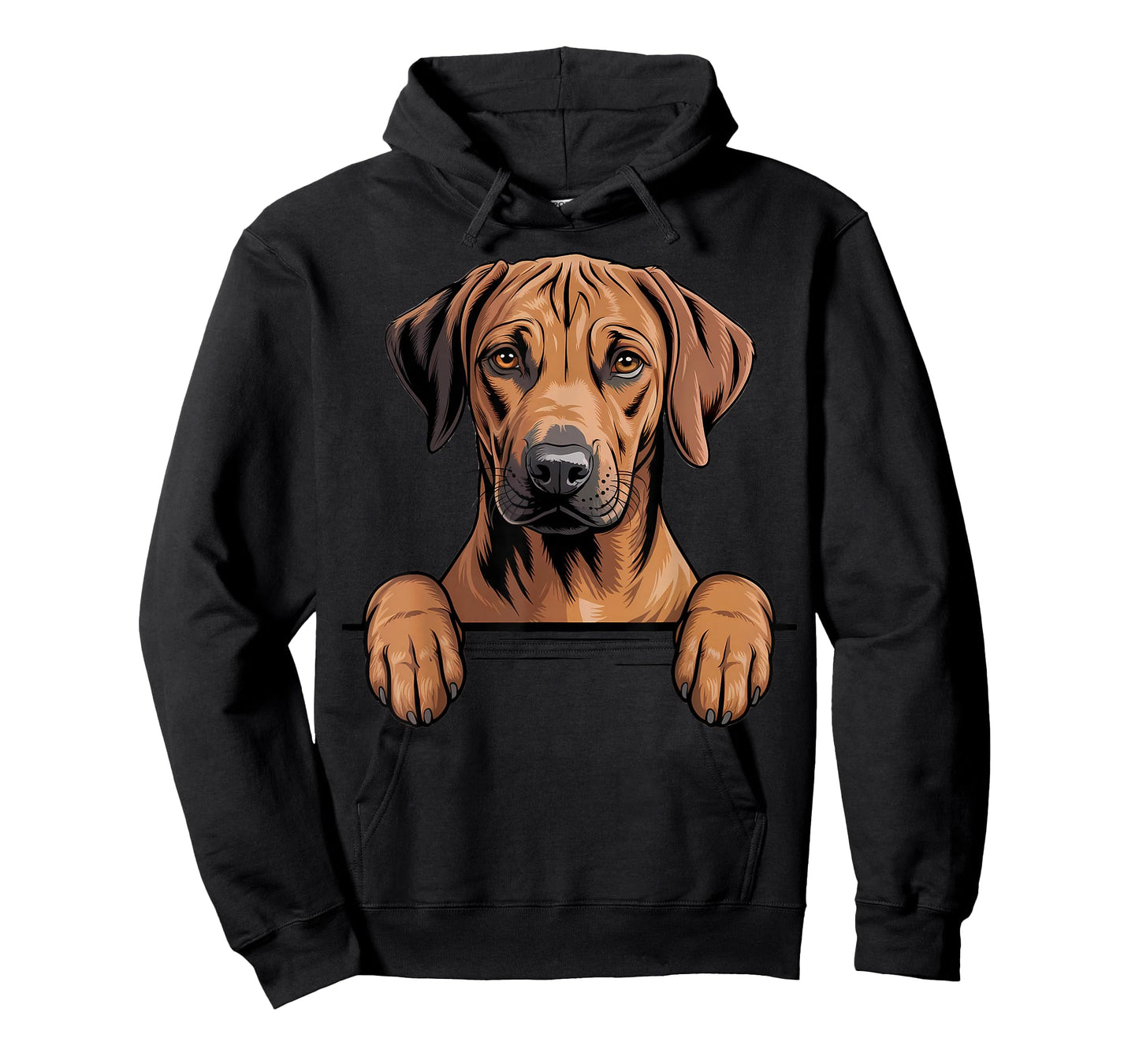Rhodesian Ridgeback Funny Peeking Pocket Puppy Dog Lover T-Shirt