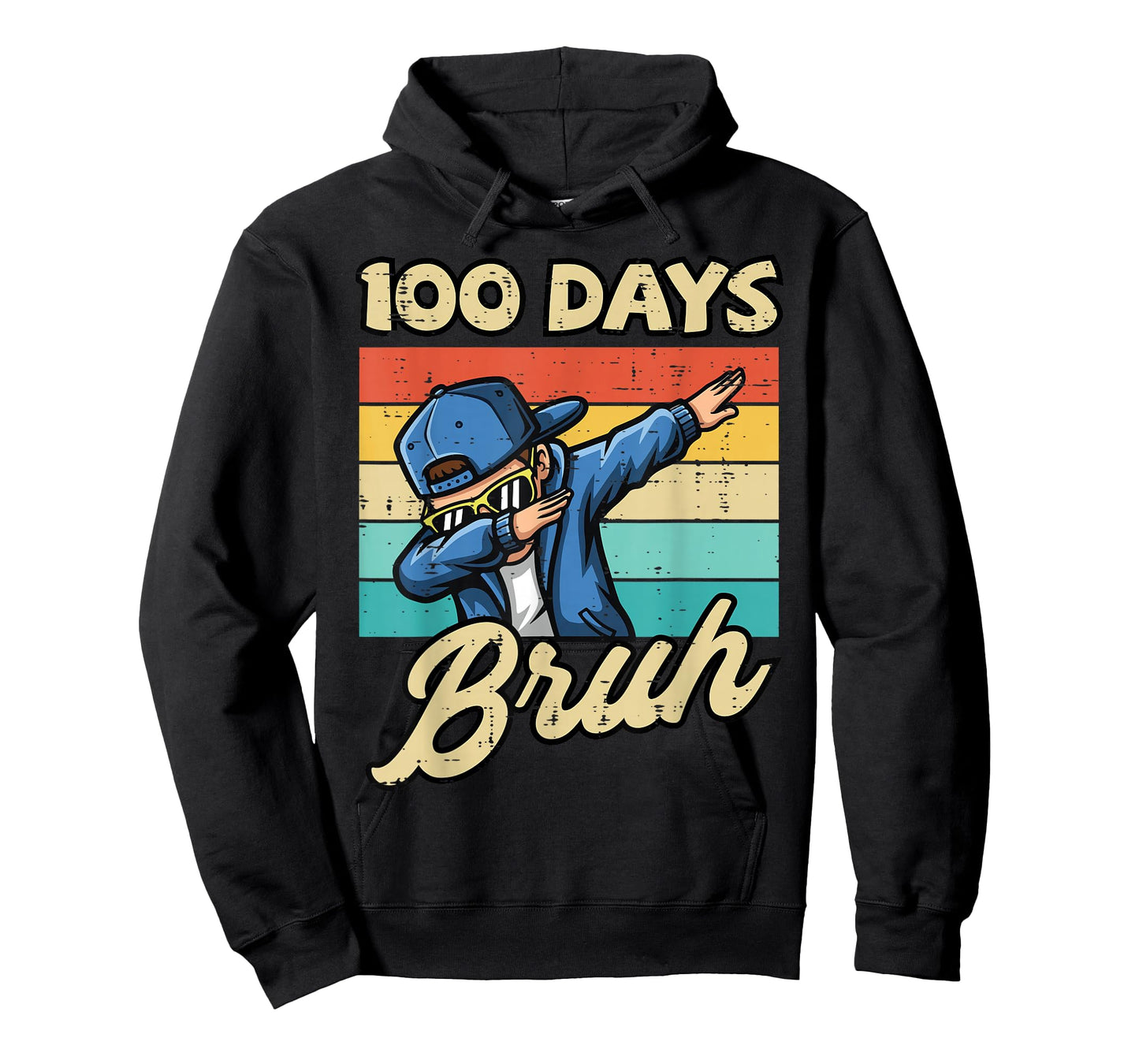 100 Days of School Bruh Boy Dab Retro 100th Day Boys Kids T-Shirt