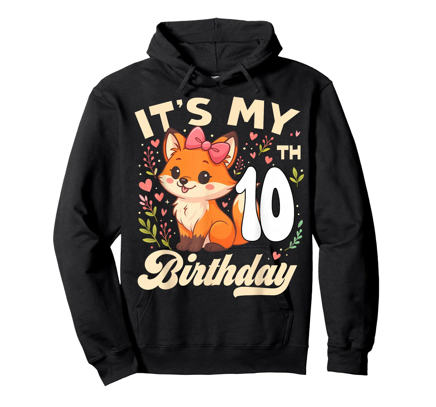 Fox Animal Lovers 10th Birthday Girl Fox B-Day 10 Years Old T-Shirt