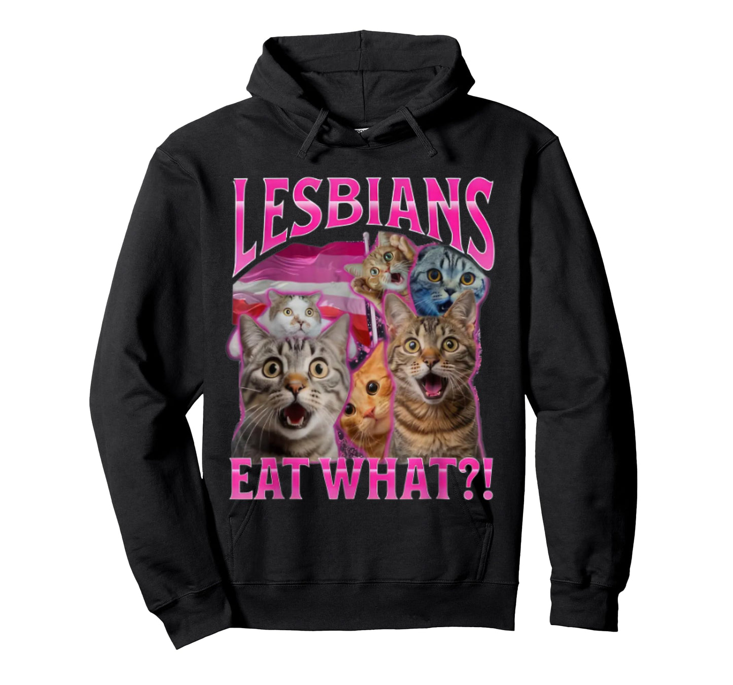 Lesbians Eat What? Funny Cat Rude Gay Pride LGBTQ T-Shirt