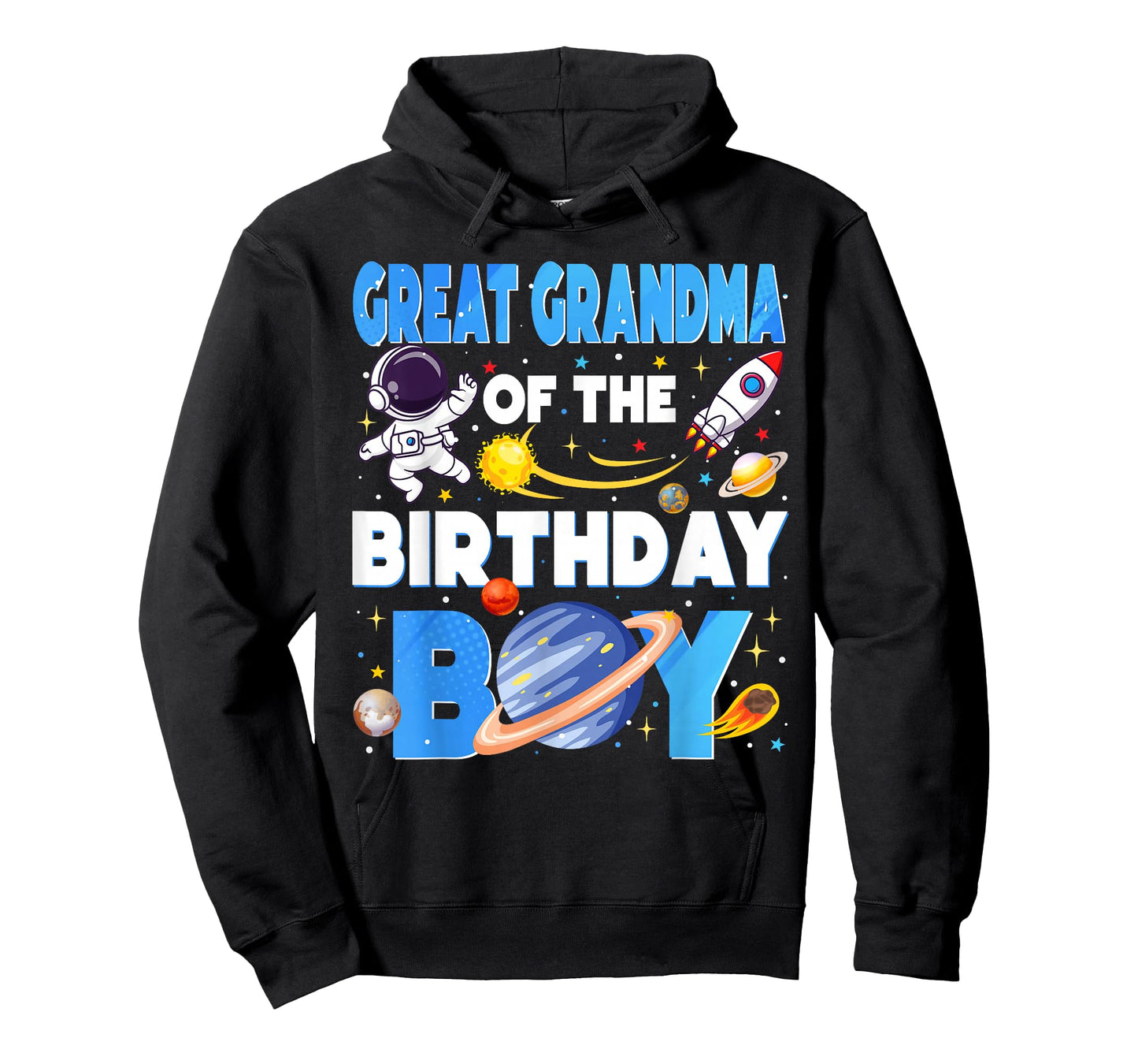 Space Planets Great Grandma of The Birthday Boy Astronaut T-Shirt